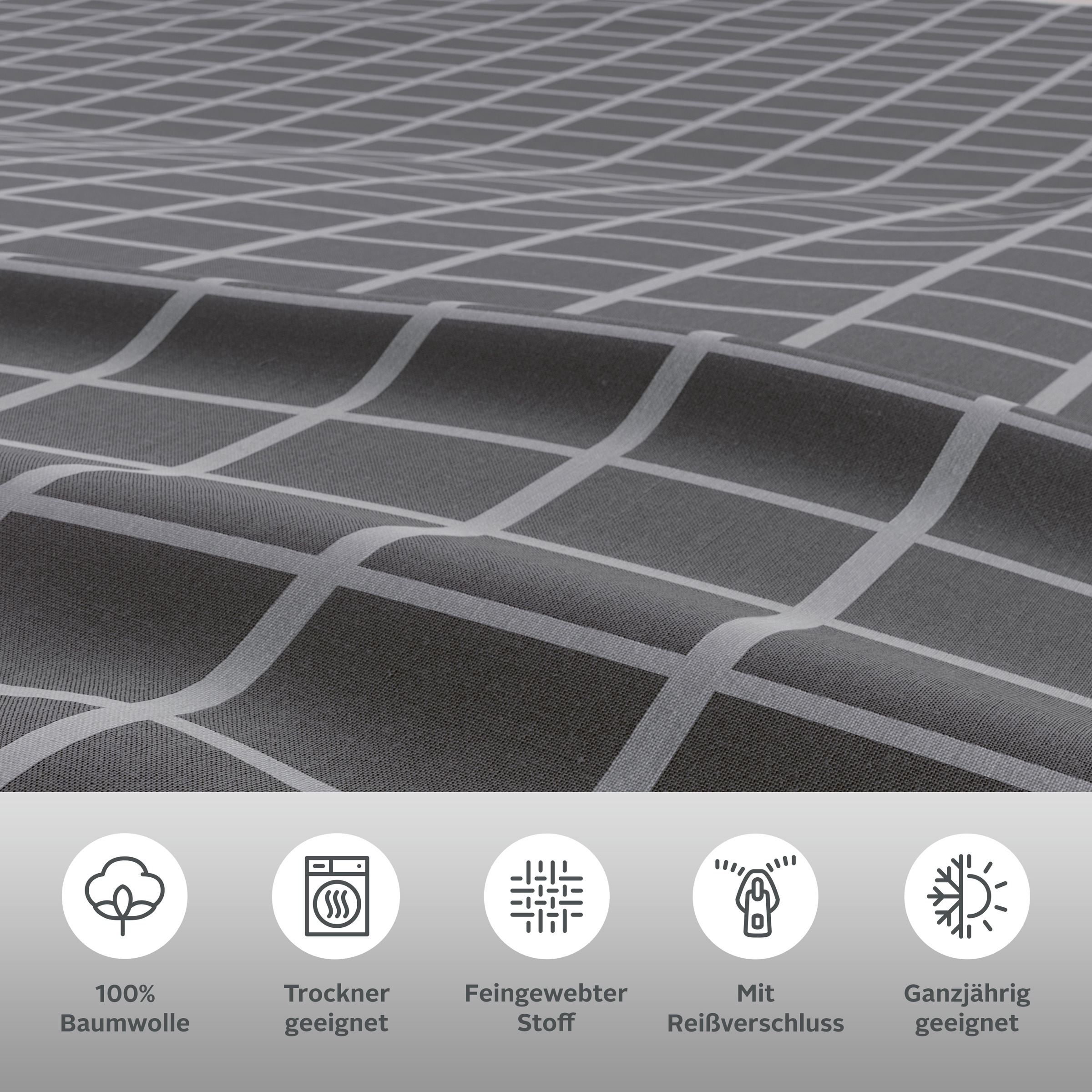 Thumbnail - OTTO home Bettwäsche "Eemil" 2 Stk. tlg. karierte Bettwäsche, 100% Baumwolle, ab Gr. 135x200 cm