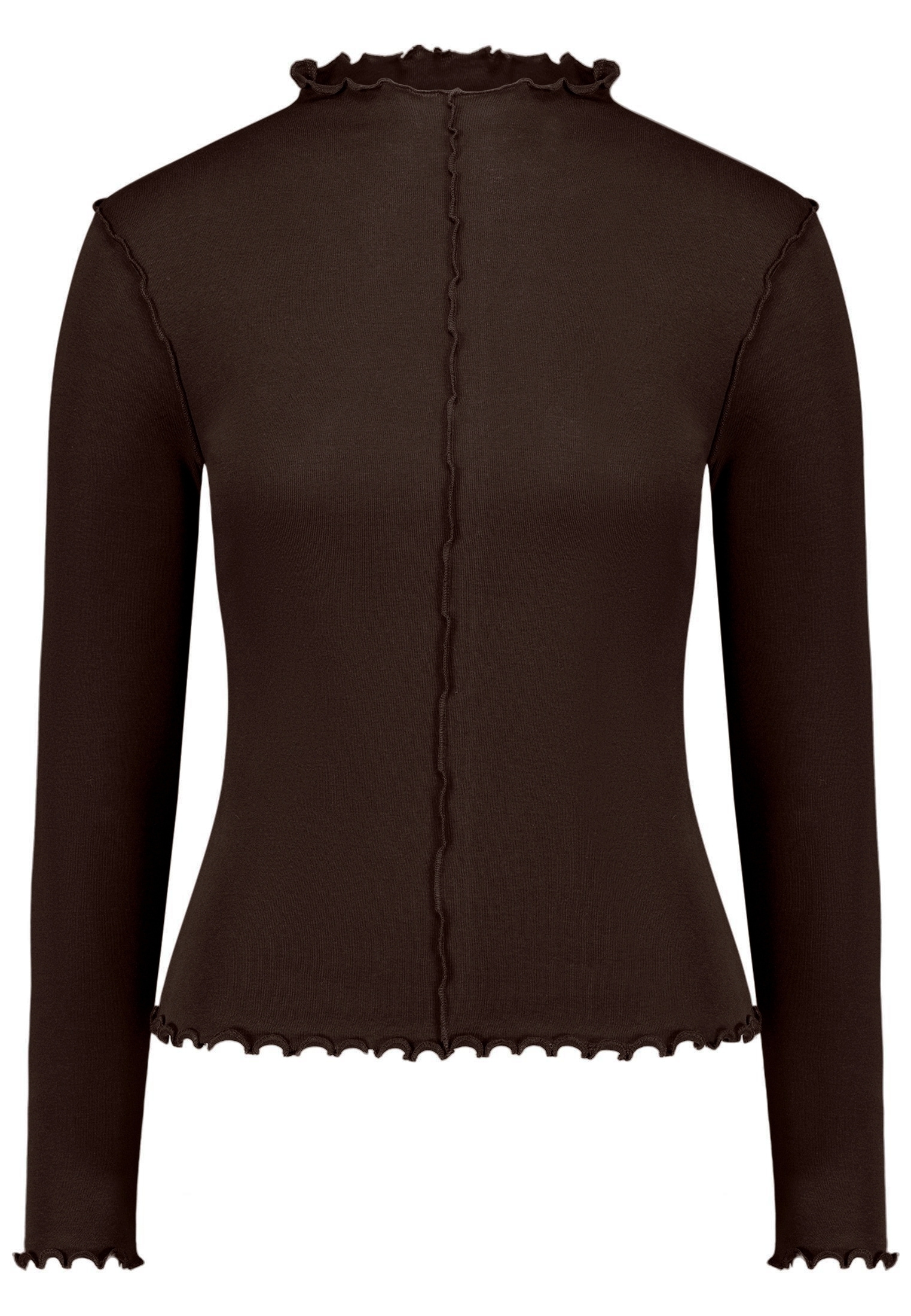 Zero Kurzarmshirt »Damen unifarben« 1 mit Wellenkante
