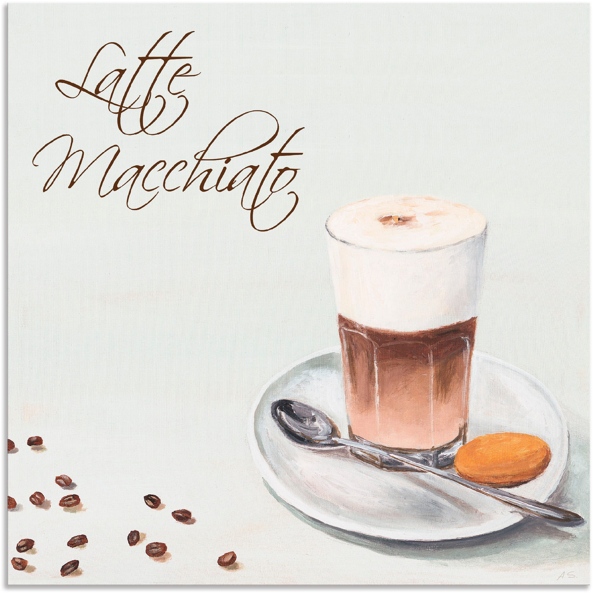 Artland Alu-Dibond-Druck "Latte Macchiato II", Getränke, (1 St.), für Innen- und Außenbereich geeignet, Outdoorbild