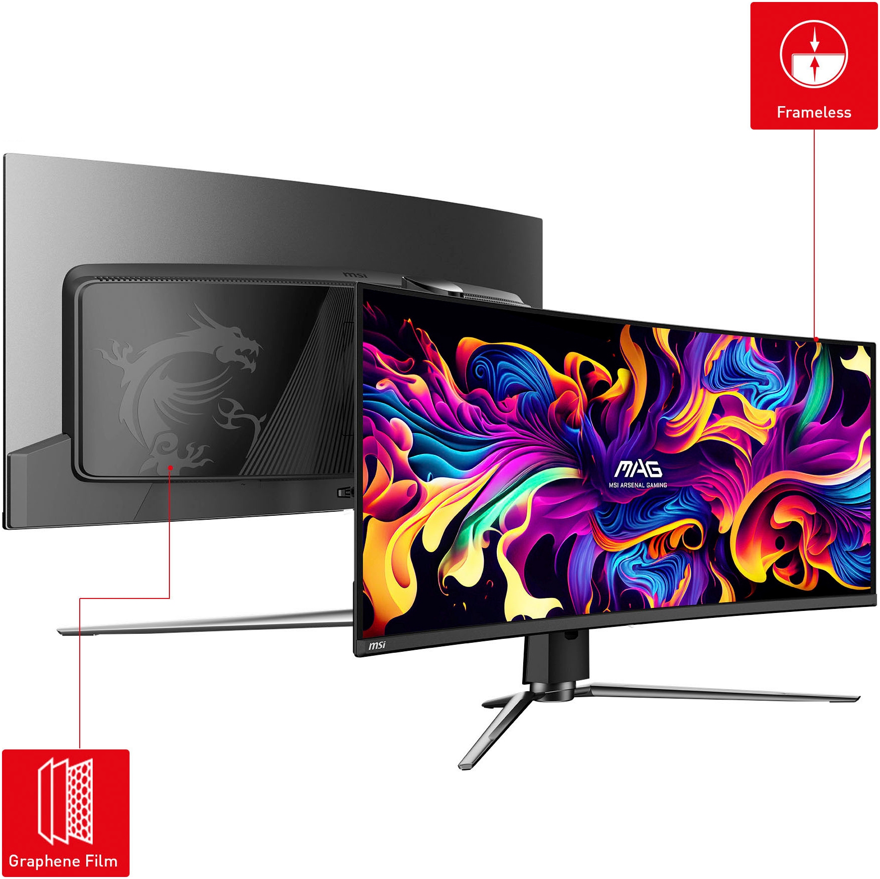 MSI Curved-Gaming-Monitor »MAG 341CQP QD-OLED«, 87 cm/34 Zoll, 3440 x 1440 px, UWQHD, 0,03 ms Reaktionszeit, 175 Hz
