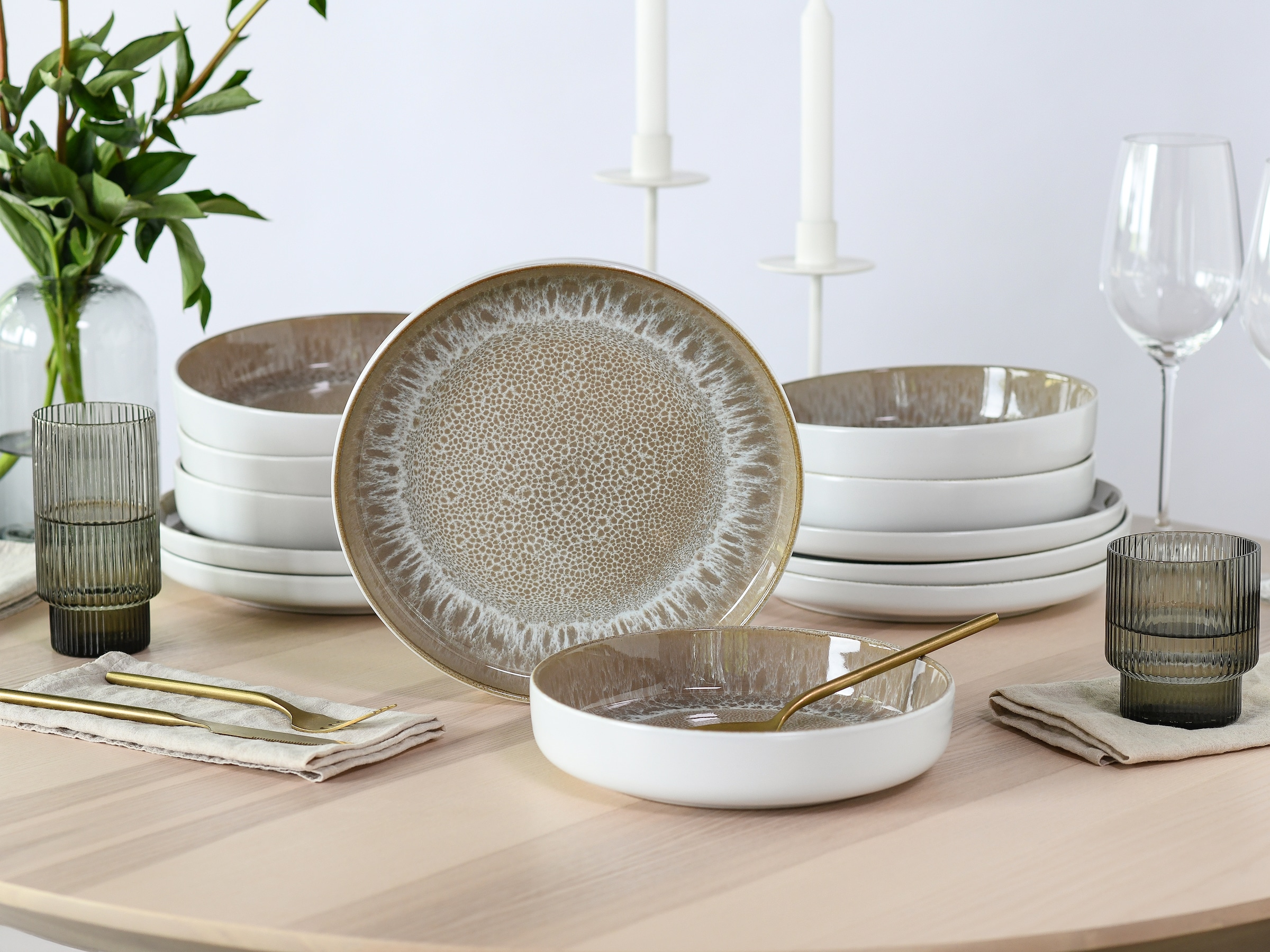 my home Tafelservice "modernes Geschirr-Set, Service Nydala" hohe Haltbarke günstig online kaufen