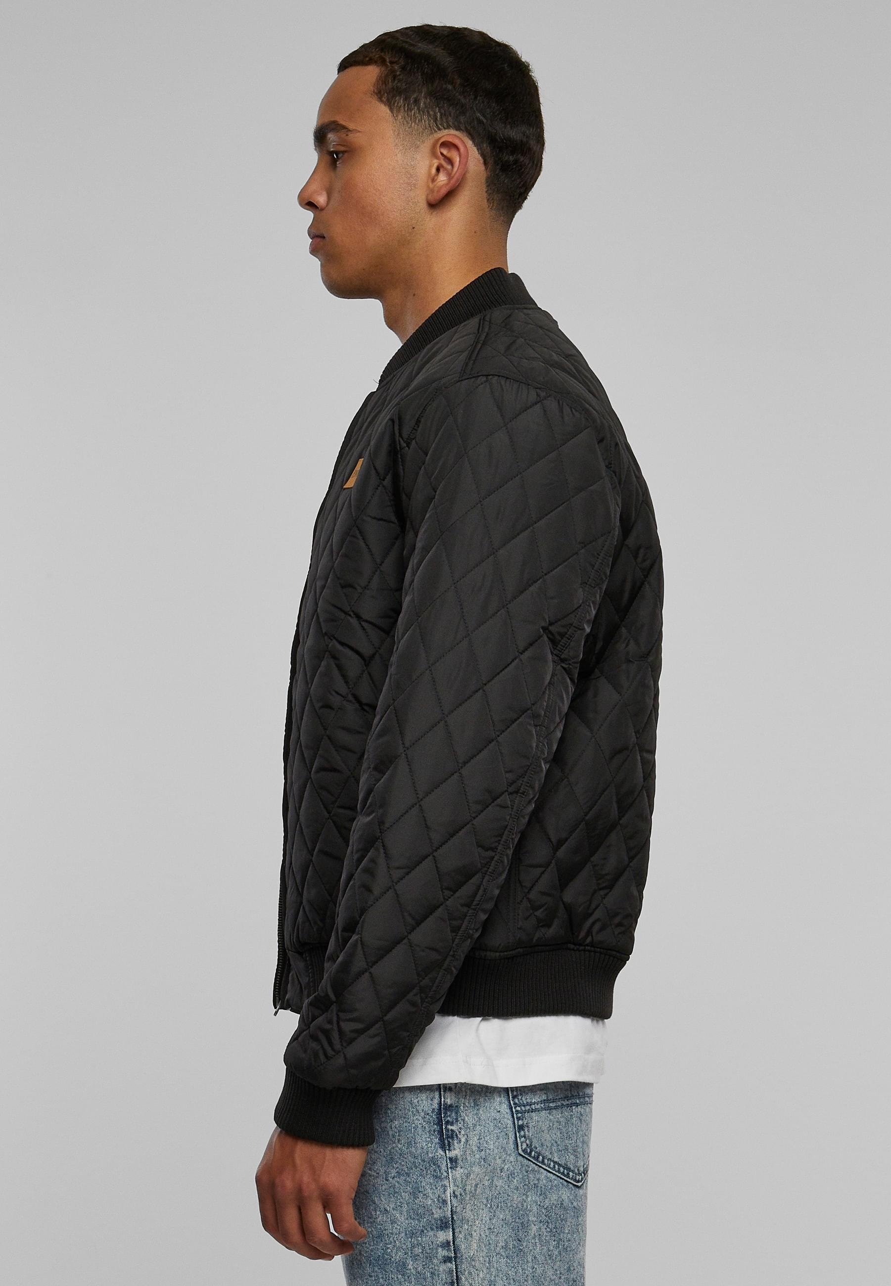 URBAN CLASSICS Allwetterjacke »Urban Classics Herren Diamond Quilt Jacket«, (1 St.), ohne Kapuze