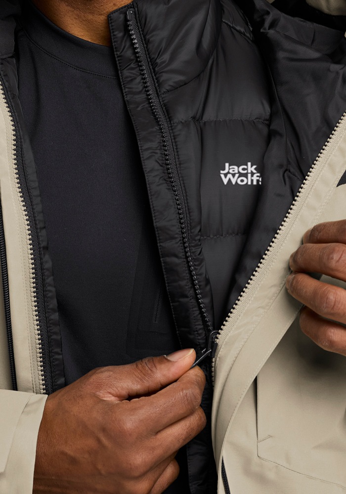 Jack Wolfskin 3-in-1-Funktionsjacke »ICECAPE 3IN1 DOWN JKT M RDS«, mit Kapuze