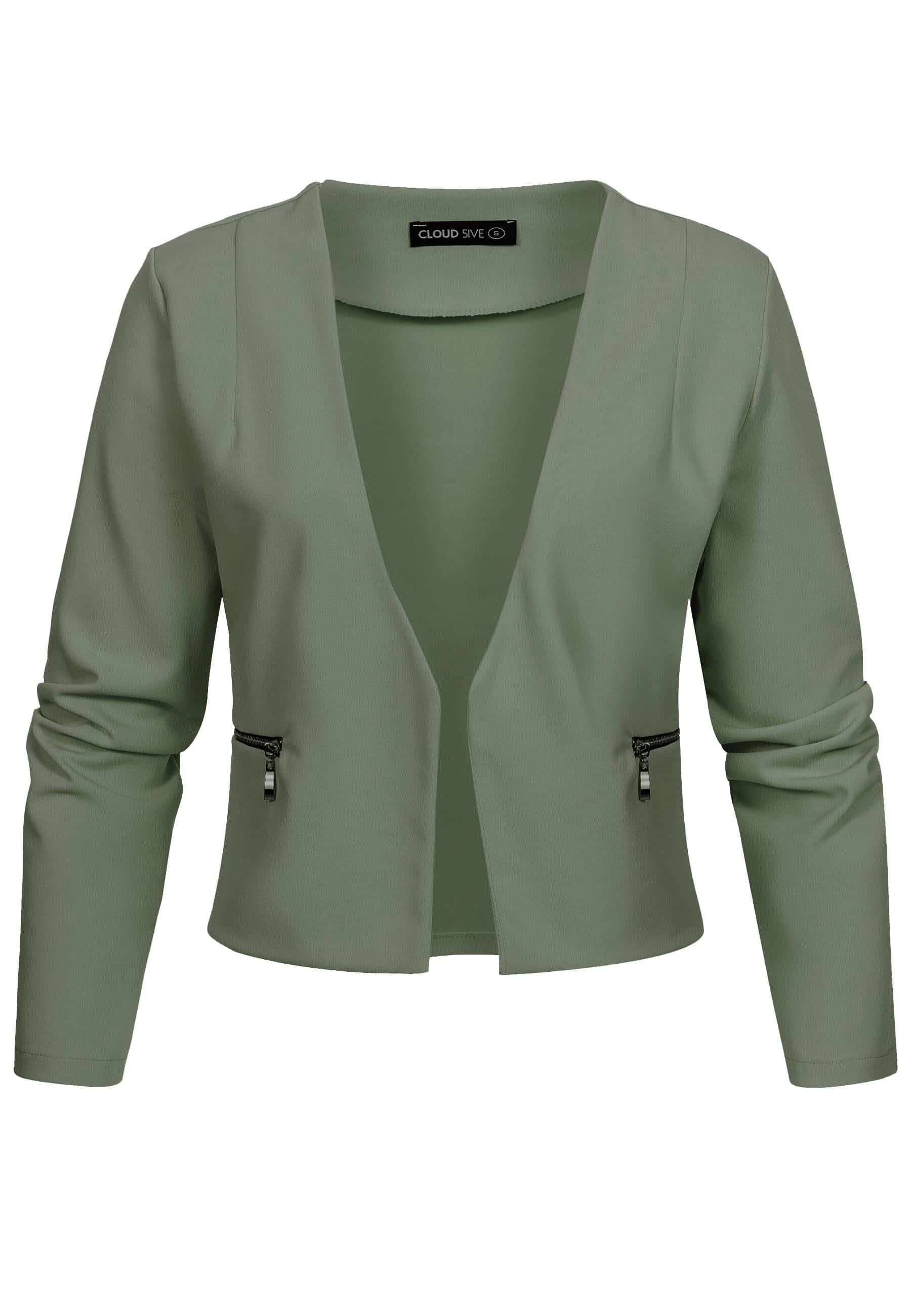 CLOUD 5IVE Strickjacke "CLOUD 5IVE Short Blazer wit Zip-Pockets" günstig online kaufen