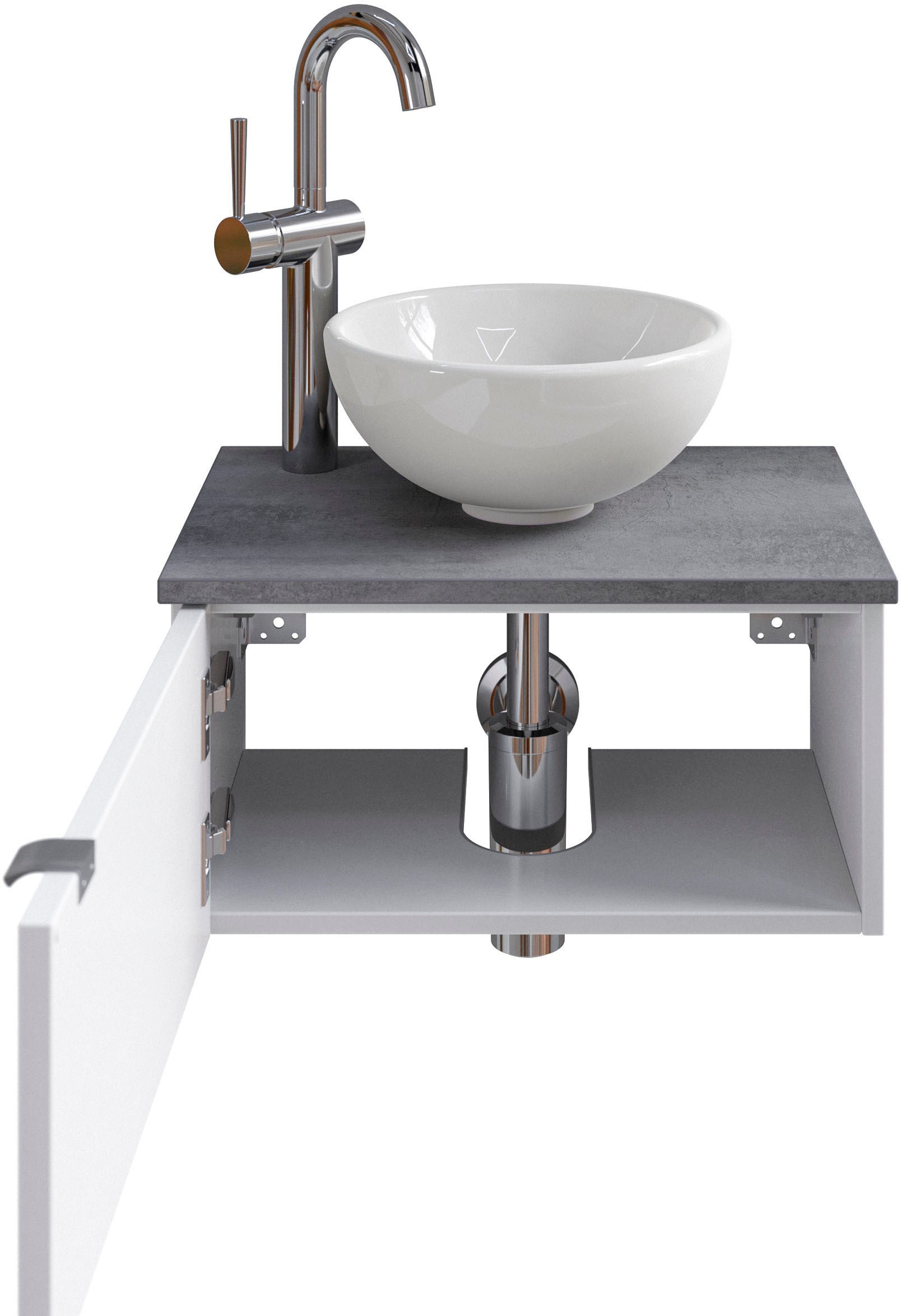 Saphir Badmöbel-Set »Serie 6915«, (4 St.), Gäste-Bad, 51 cm breit, mit LED-Spiegel und 1 Tür