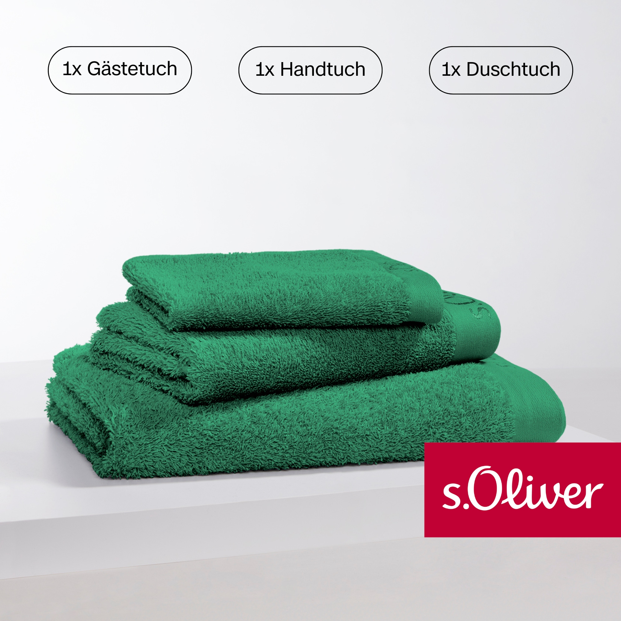 s.Oliver Handtuch Set »s. Oliver, besonders weich und saugfähig«, (Set, 3 St., 1 Gästetuch...