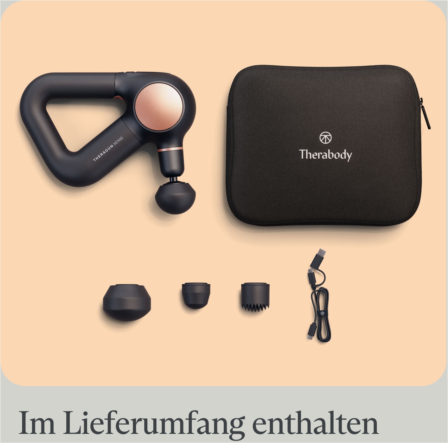 Therabody Massagepistole »Theragun Sense, Stressreduktion, Schmerzlinderung, Erholung«, geführte Atemübungen inkl. TheraMind Klang Therapie