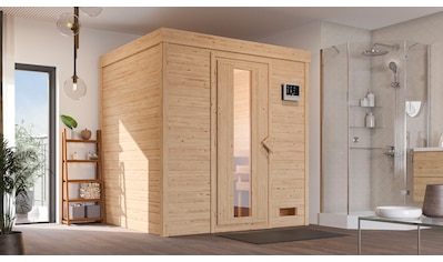 Sauna »"Collin" naturbelassen mit Ofen 3,6 kW integr. Strg.«, aus hochwertiger...
