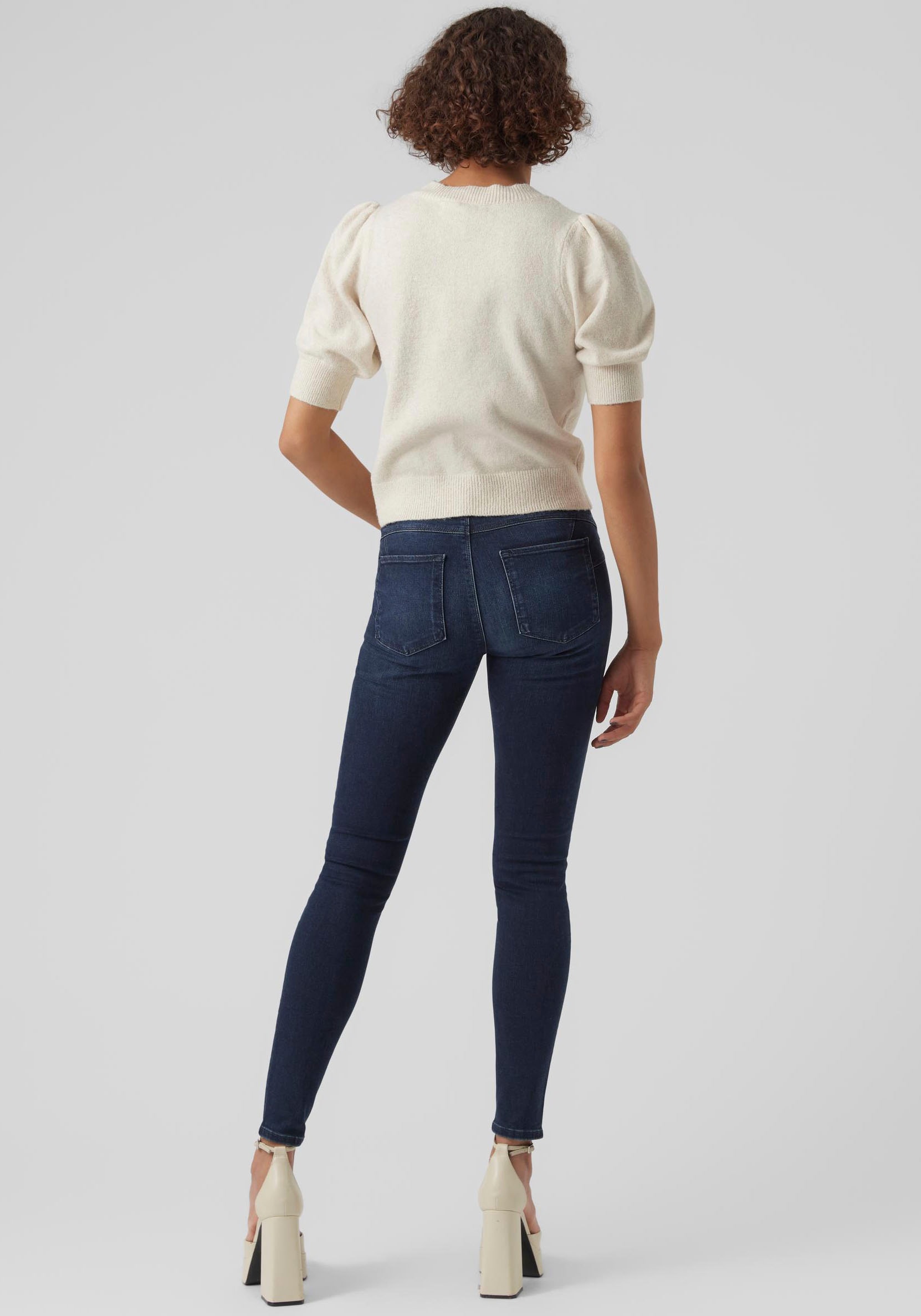 Vero Moda Kurzarmpullover »VMDOFFY 2/4 O-NECK PULLOVER GA NOOS«, mit leichten Puffärmeln