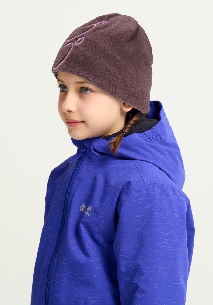 Jack Wolfskin Beanie »VERTIGO PAW BEANIE K« Kinder-Fleecebeanie, warm, Pfotenmotiv