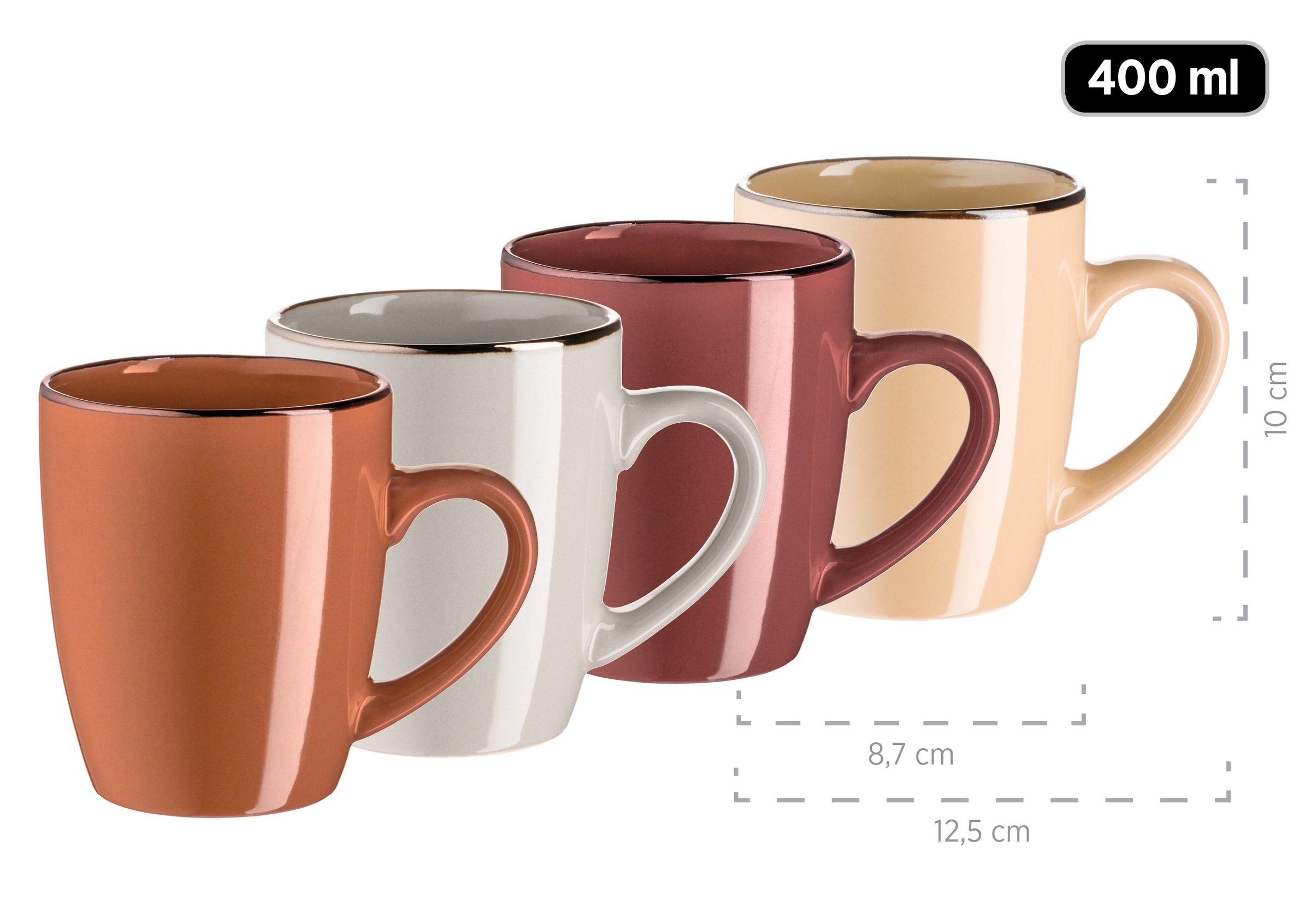 MÄSER Kombiservice »METALLIC RIM, Geschirr-Set, Steinzeug«