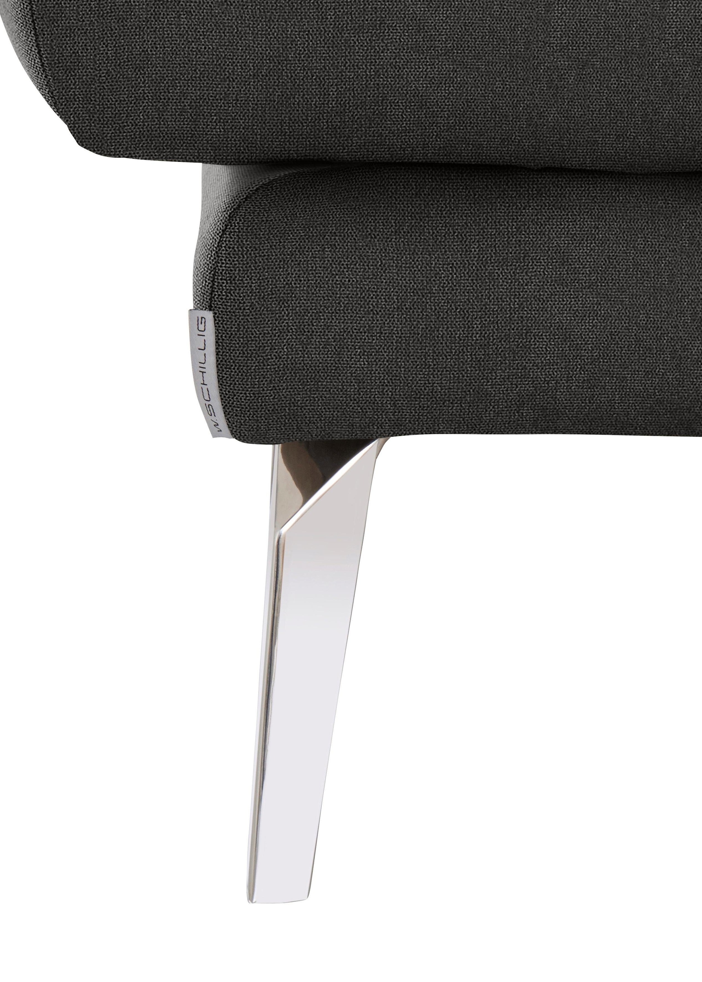 W.SCHILLIG Hocker »softy«, mit dekorativer Heftung im Sitz, Füße Chrom glänzend