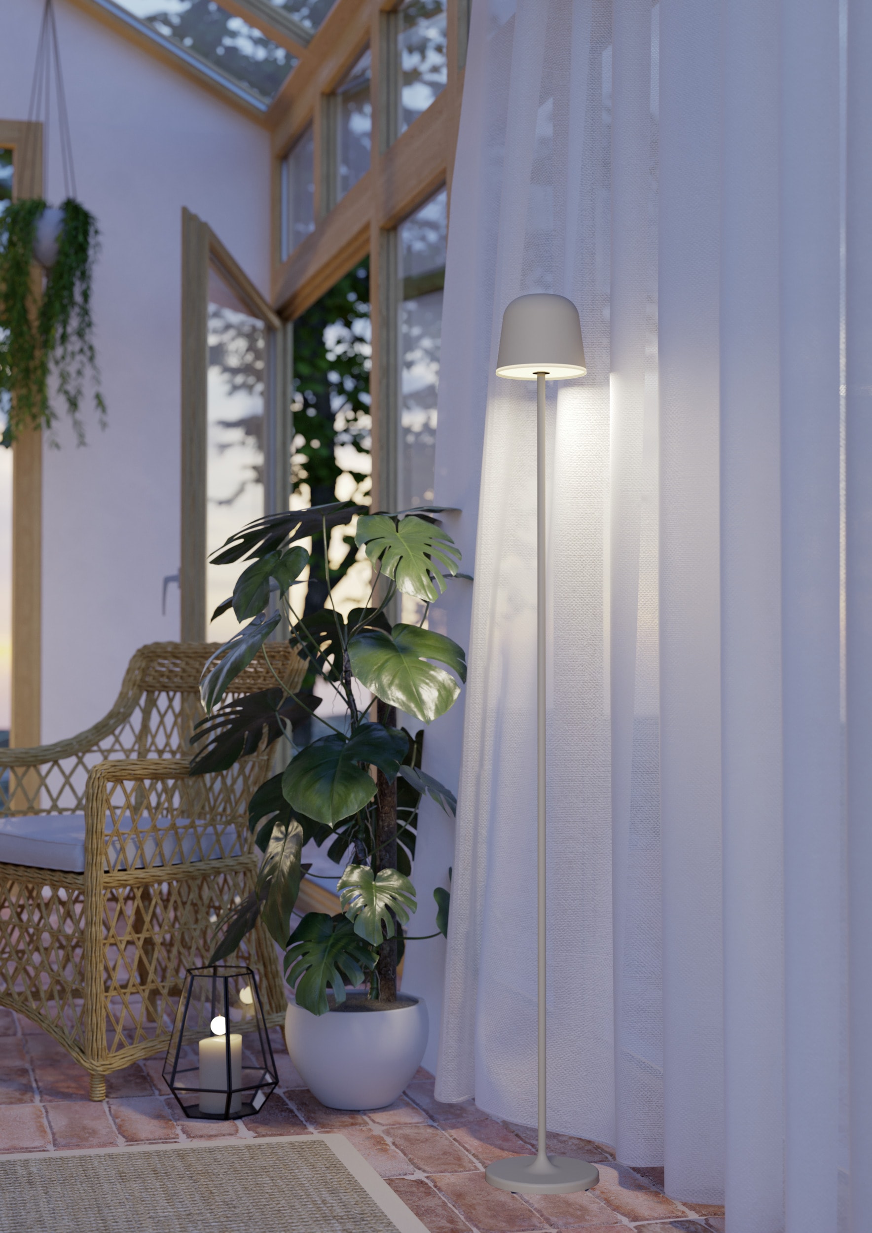 EGLO Stehlampe »MANNERA-L Stehlampe - Alu, Stahl - LED - 4,3W - IP54« LED-Modul 1 Stk. Neutralweiß | Warmweiß Standleuchte, Leselampe, Wohzimmer, Schlafzimmer, H140 x Ø16 cm