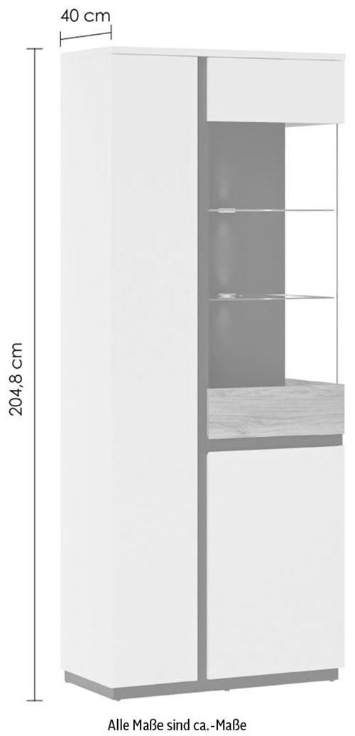 Home affaire Vitrine »Novena« Höhe 200 cm
