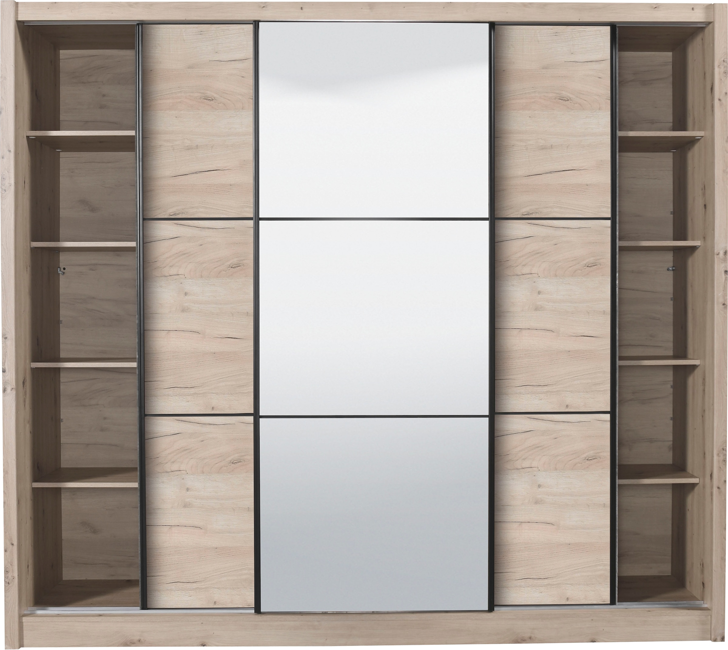 INOSIGN Schwebetürenschrank »Navara Kleiderschrank mit Spiegel Wäscheschrank Garderobe«, mit großzügiger Innenausstattung, FSC®-zertifiziert, in 3 Breiten