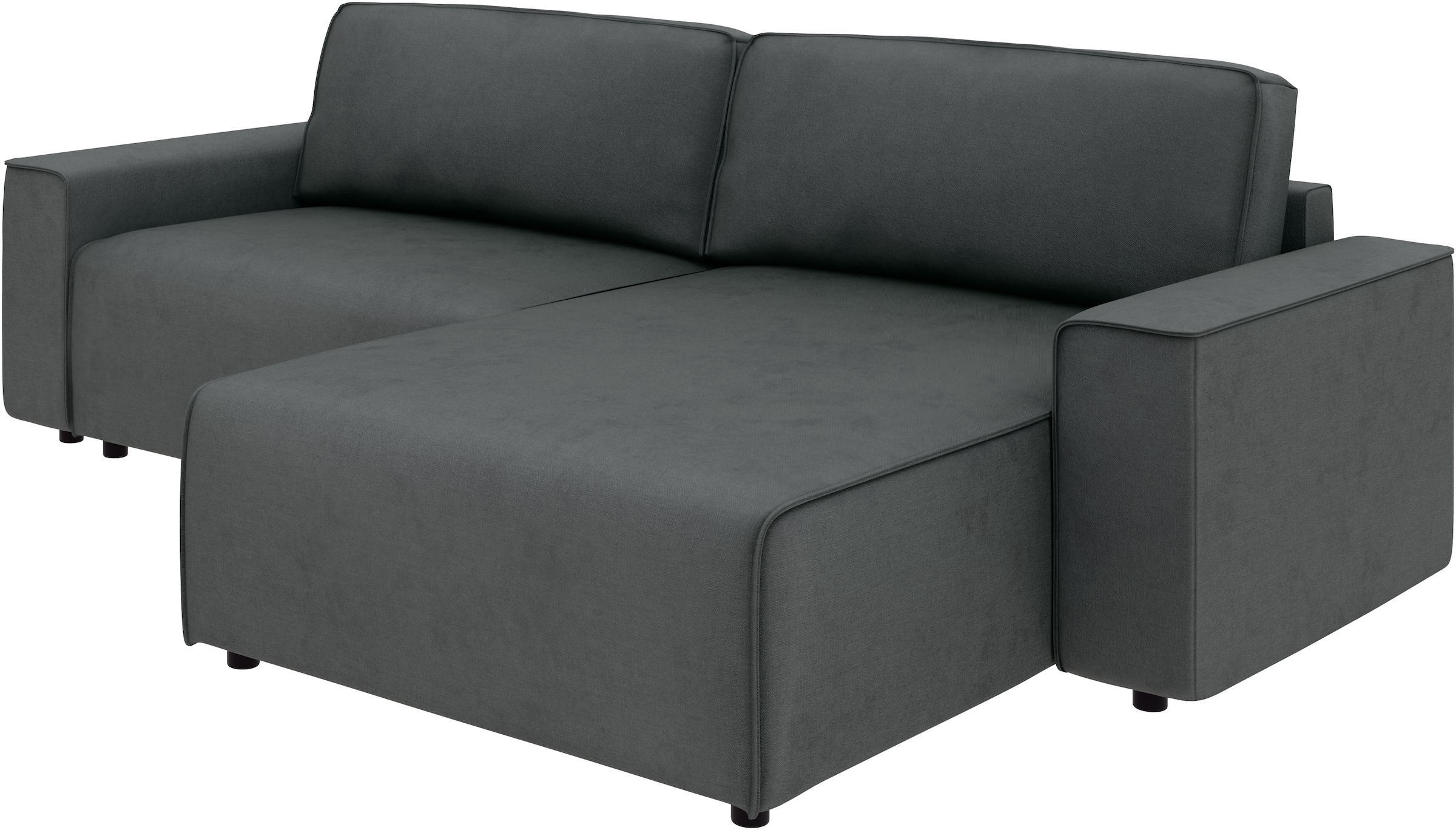 INOSIGN Ecksofa »Chance, Recamiere beidseitig montierbar, Schlaffunktion, Breite 265 cm«, in Struktur fein LINO, mit Schlaffunktion und Bettkasten