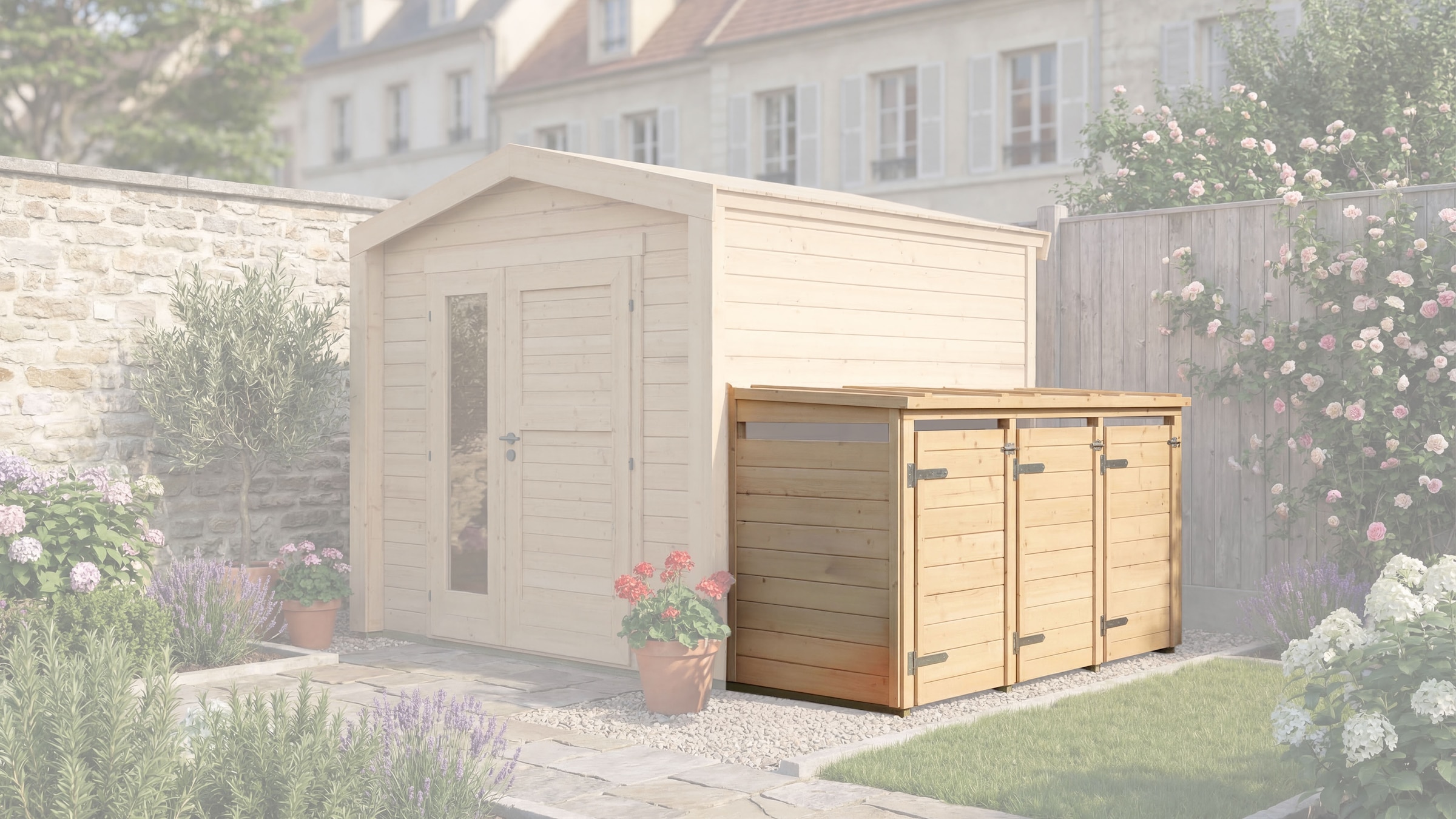 weka Mülltonnenbox »Killarney« Metall pulverbeschichtet, für 3 Mülltonnen, BxTxH: 230x92x127 cm