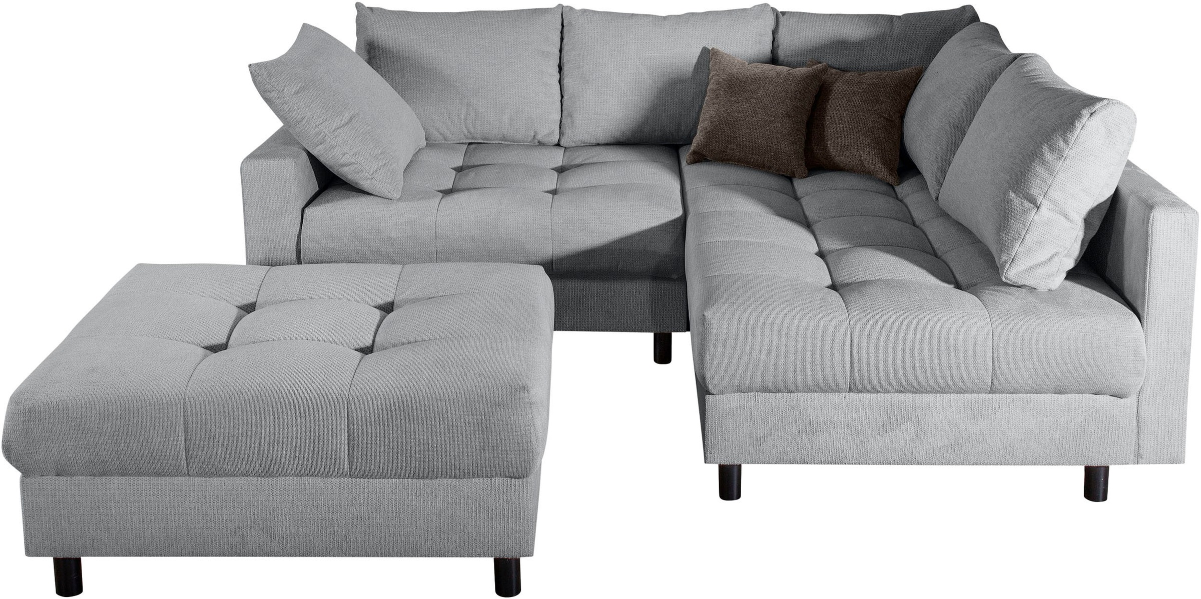 COLLECTION AB Ecksofa "Toni L-Form, B: 215 cm" mit Hocker & 2 Zierkissen, F günstig online kaufen
