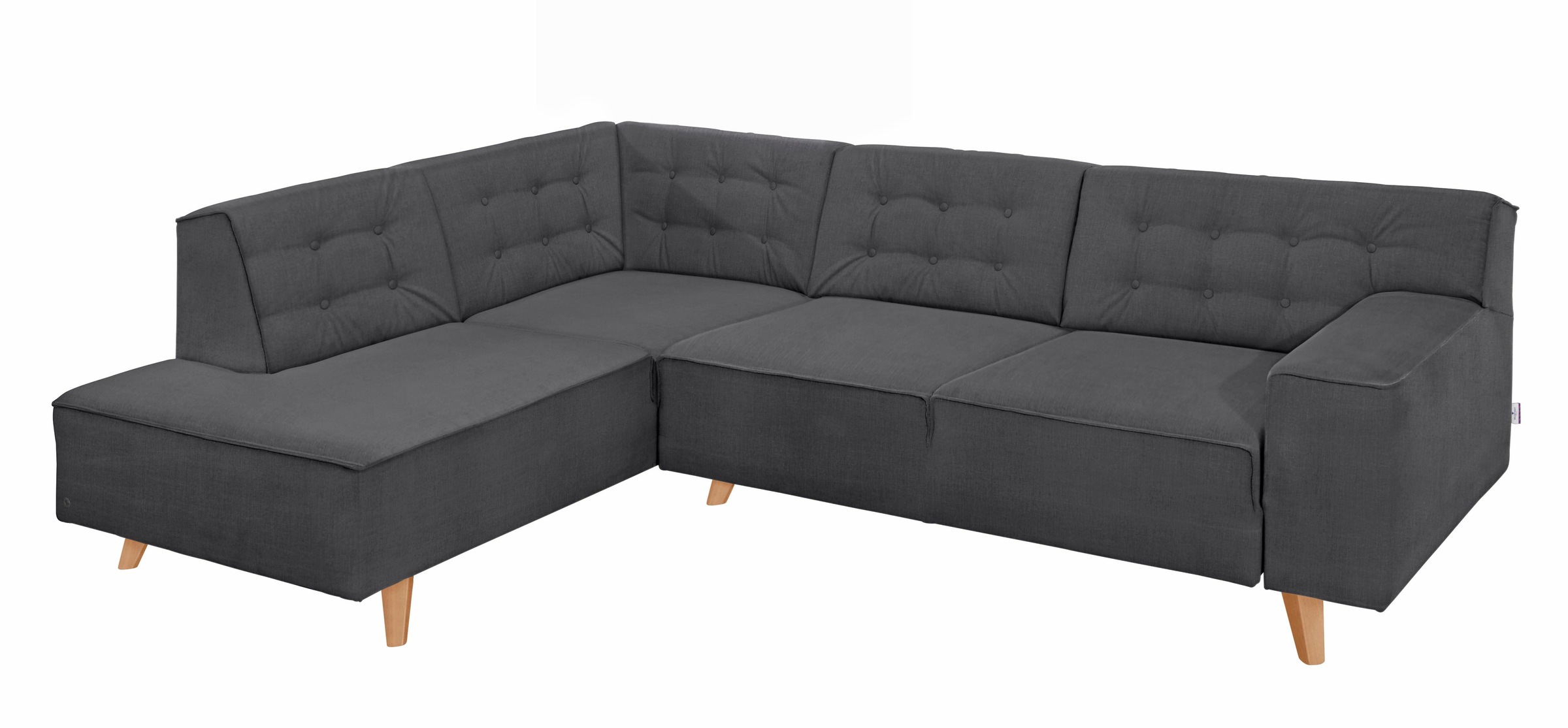 TOM TAILOR Ecksofa NORDIC CHIC, mit Ottomane, wahlweise mit Sitzvorzug, Füße Buche natur