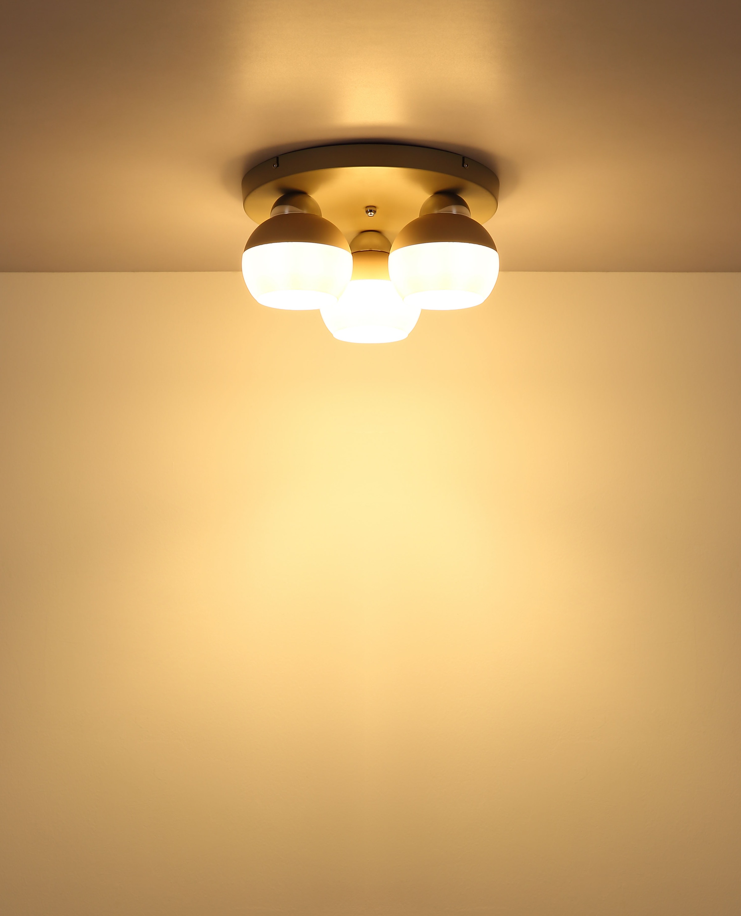 GLOBO LIGHTING Deckenleuchte »RAGUSA« E27 1 Stk. Deckenleuchte, Glaskugeln opal, sandfarben, 3xE27, modern, Ø315mm