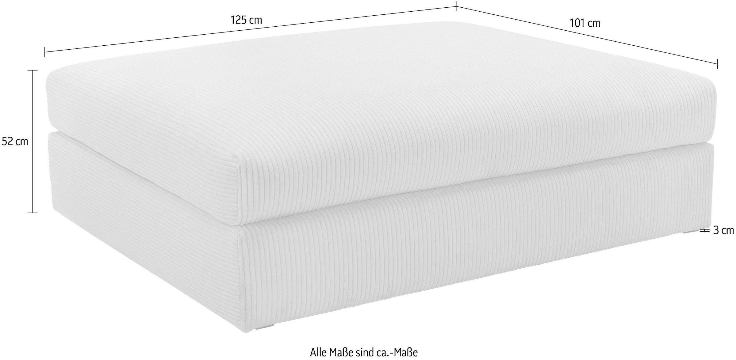 Home affaire Polsterhocker »Soft&Cosy XXL«, Mega-Hocker, in Cord oder Chenille-Struktur wählbar