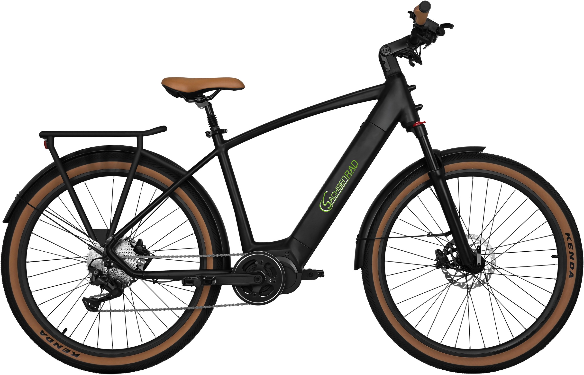 SachsenRad "S8" 10 Gang Magura Shimano Deore Schaltwerk Kettenschaltung Mittelmotor 250 W TFT Farb-LCD-Display, Fahrmodus Pedelec, LED-Frontlicht