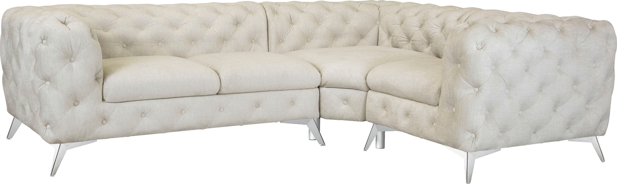 Thumbnail - Home affaire Chesterfield-Sofa "Ecksofa GLYNIS L-Form mit Wellenunterfederung, Maße B/T/H 264/204/75cm" aufwändige Knopf...