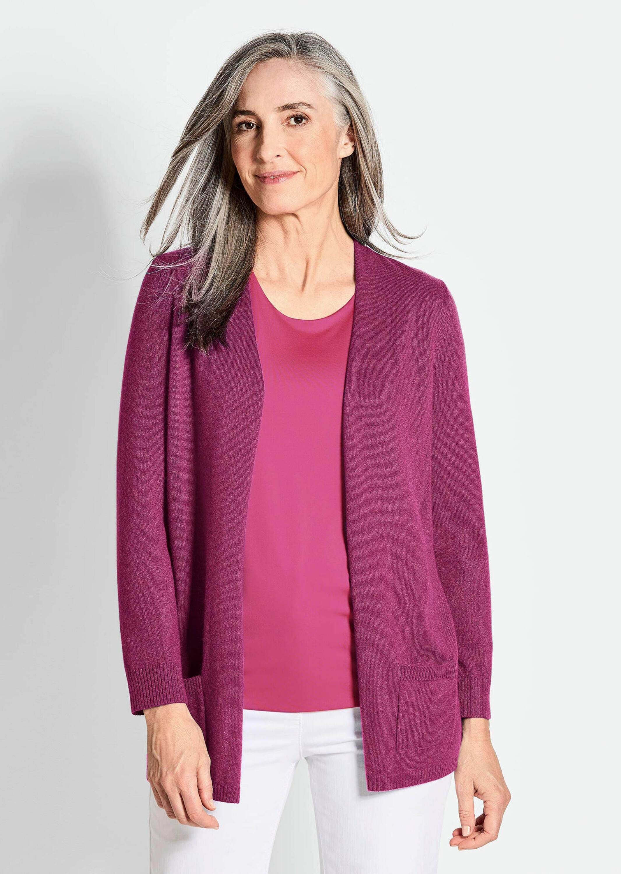 GOLDNER Strickjacke »Kurzgröße Langarm Feinstrick-Cardigan«