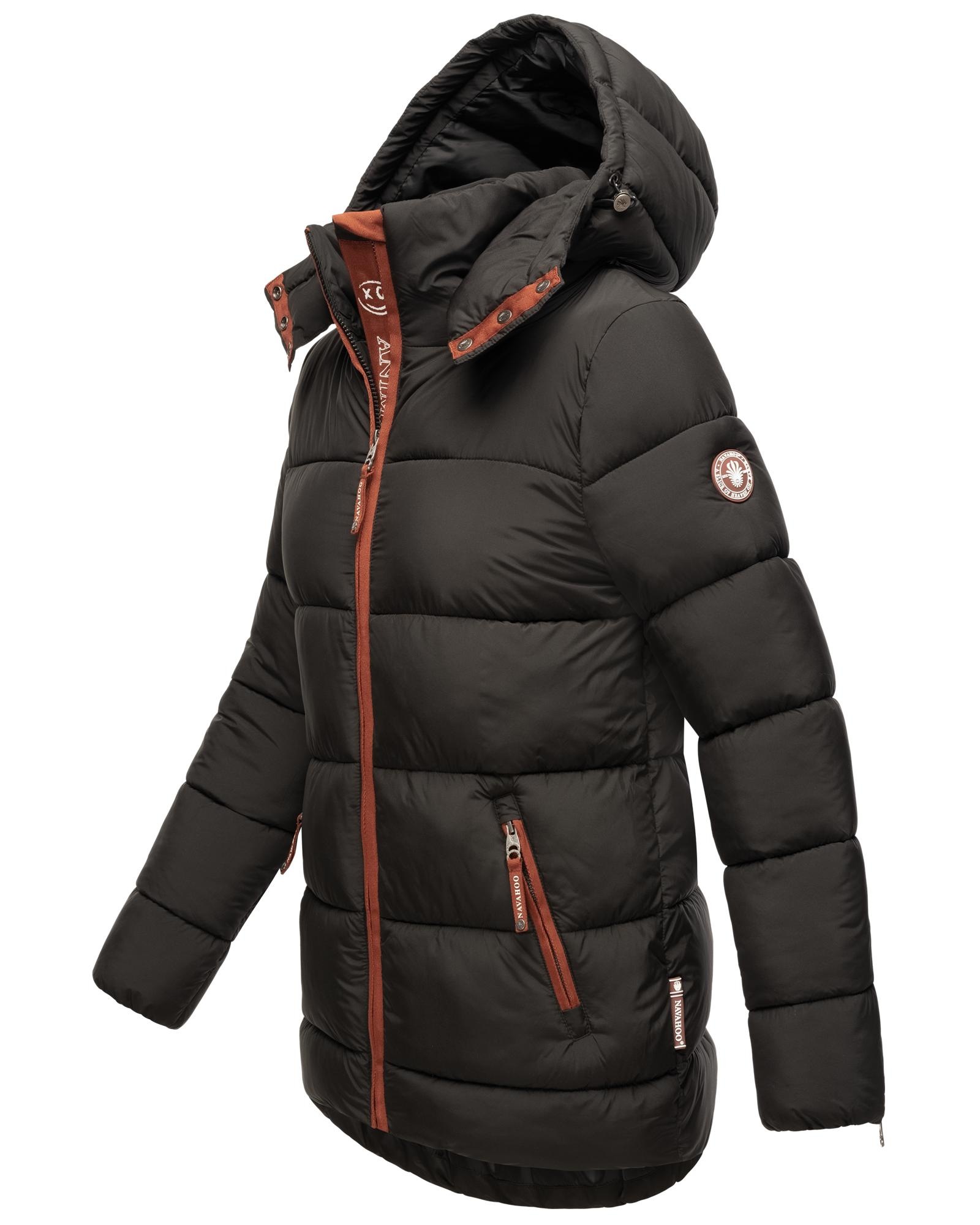 Navahoo Winterjacke »Wattewölkchen«, mit Kapuze, Modische Damen Steppjacke mit kontrastfarbenen Details