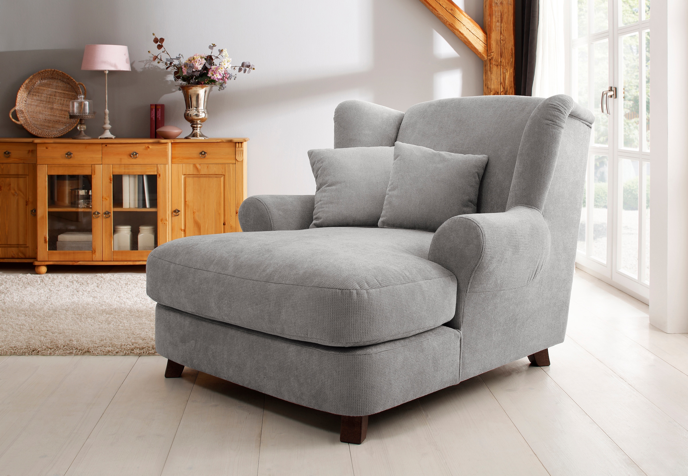 Home affaire XXL-Sessel »Oase«, Mega-Sessel XXL, Ohrensessel incl. Zierkissen, Love-Seat