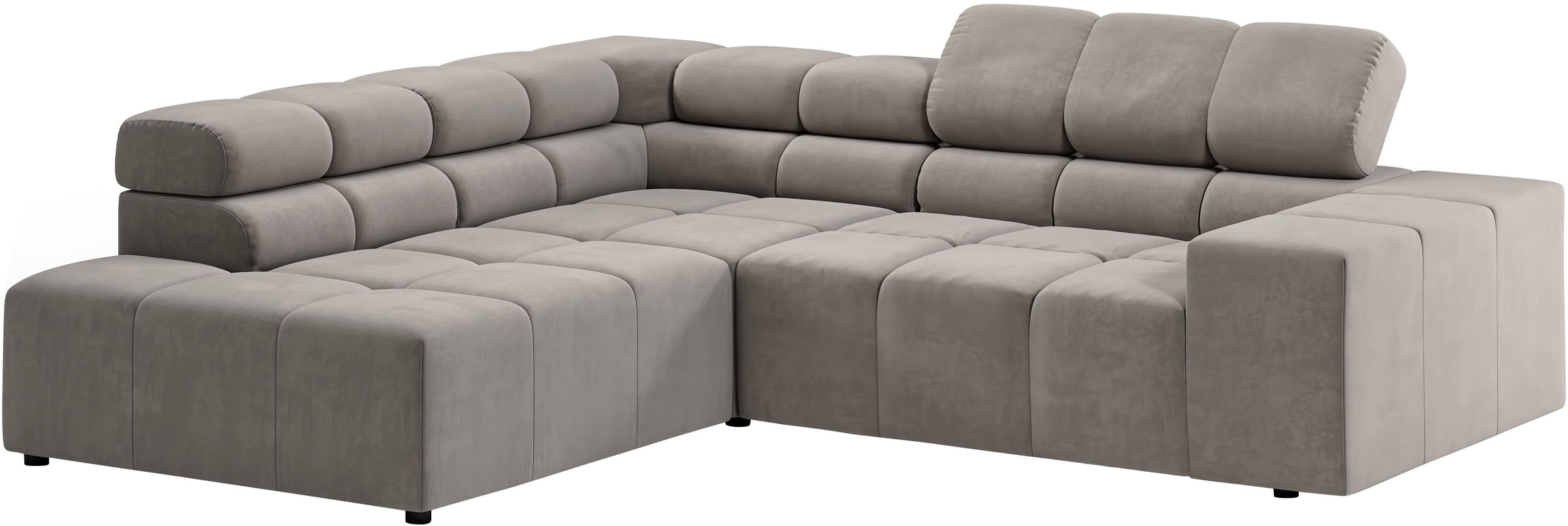 INOSIGN Ecksofa »Ancona, incl. Kopfteilverstellung + 3 Zierkissen L-Form,«, wahlweise motorische Sitztiefenverstellung, B/T(H: 249/215/70 cm