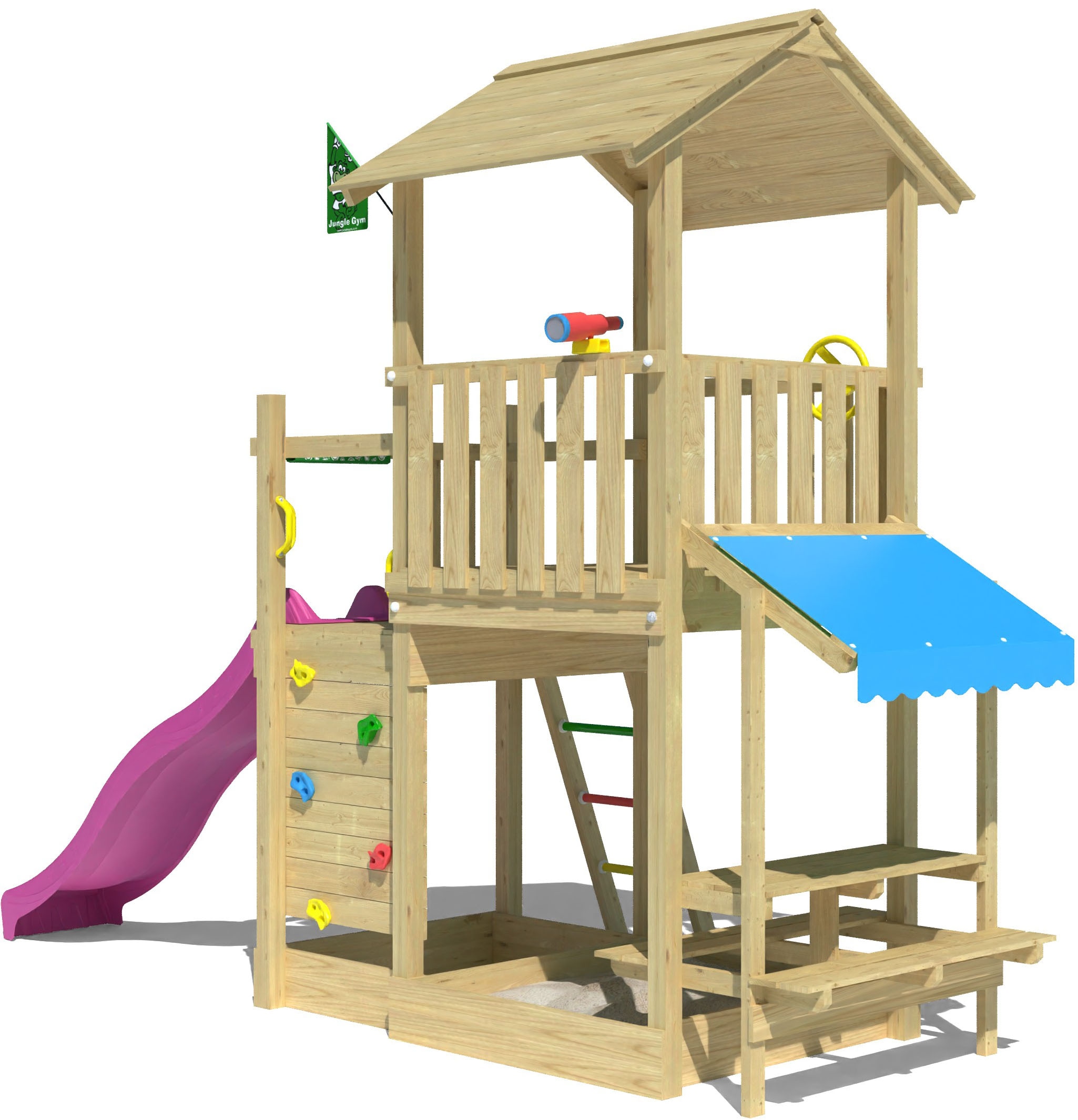 Jungle Gym Spielturm »Keep«, (Set), Spielanlage mit Mini Market und Rutsche mit Wasseranschluss