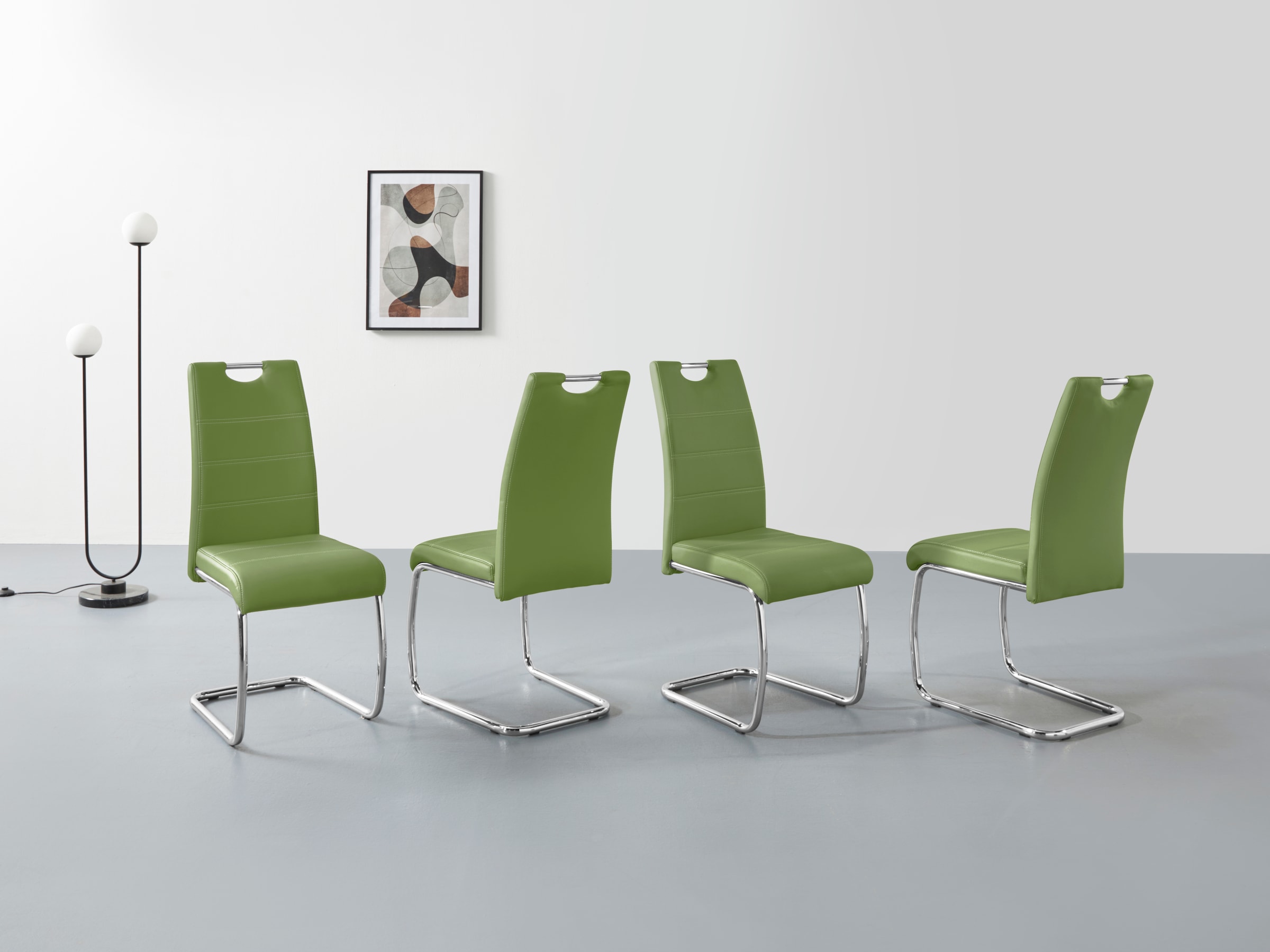 HELA Freischwinger "Flora, Esszimmerstühle", (Set), 4 St., Kunstleder, Schw günstig online kaufen