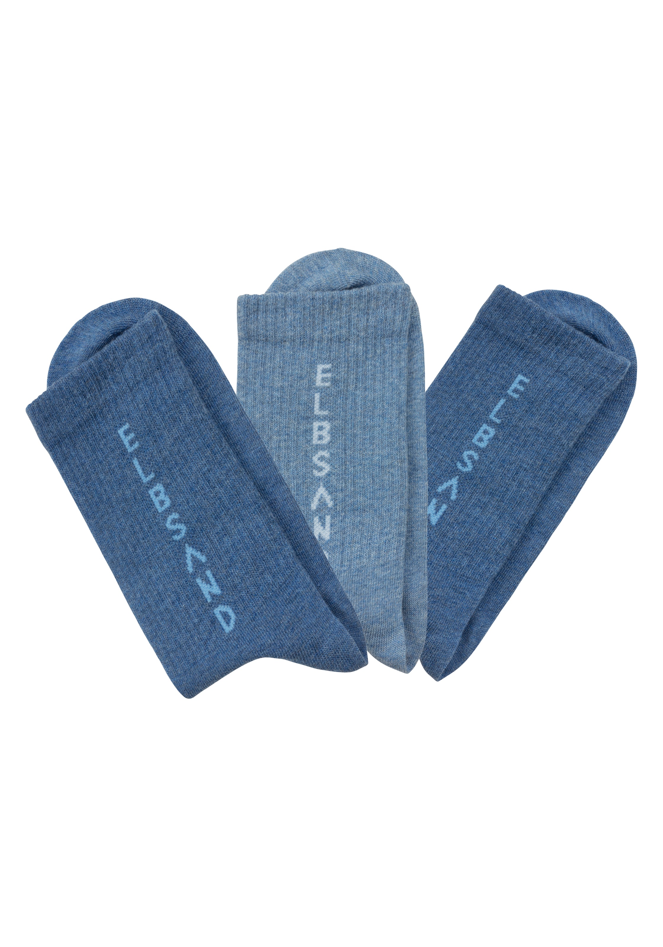 Elbsand Socken Packung, 3 Stk. tlg. mit eingestricktem Schriftzug günstig online kaufen