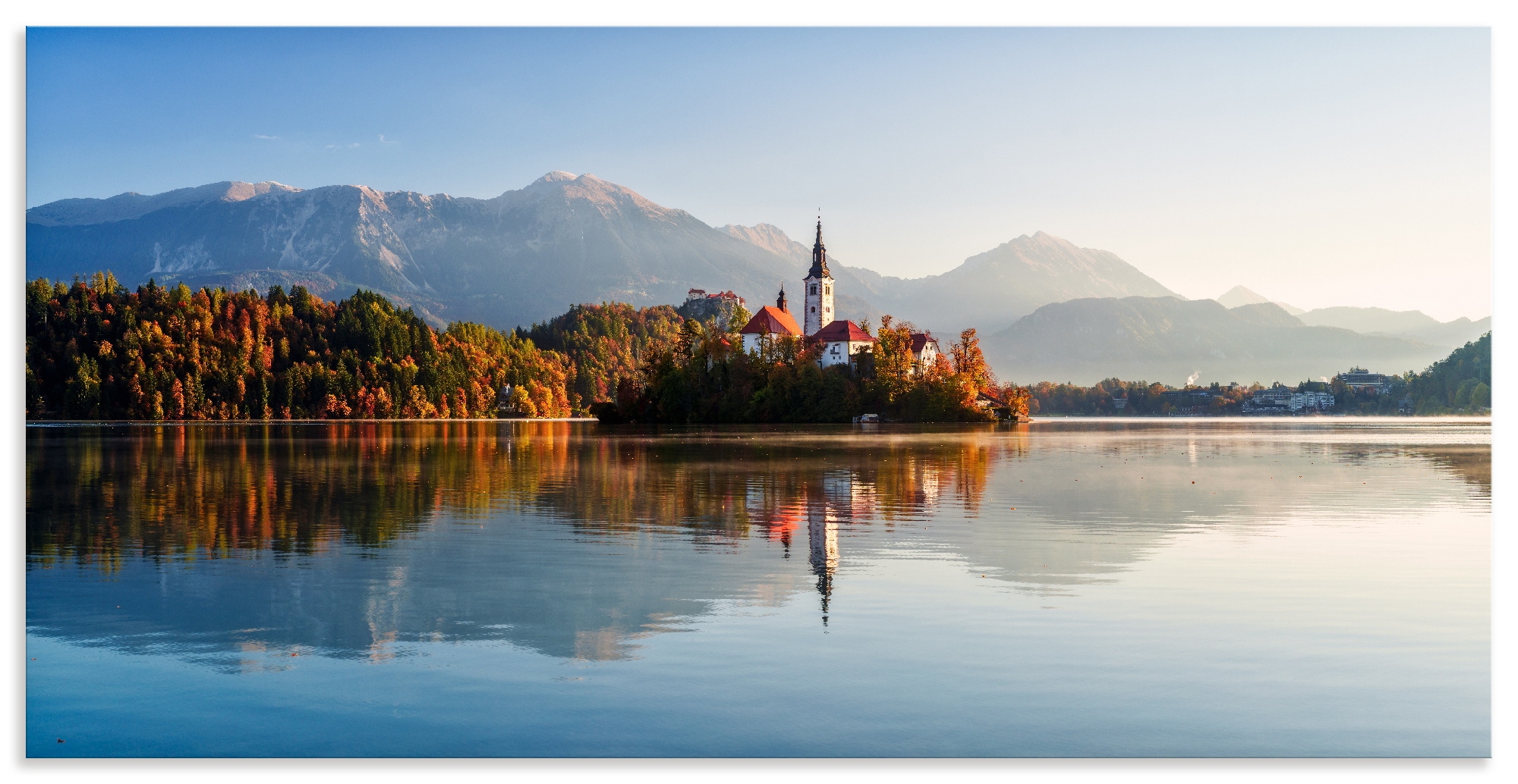 Artland Wandbild "Herbst am Bleder See Slowenien" Seebilder 1 Stk. tlg. als Alubild, Leinwandbild, Poster, Wandaufkleber in verschied. Größen
