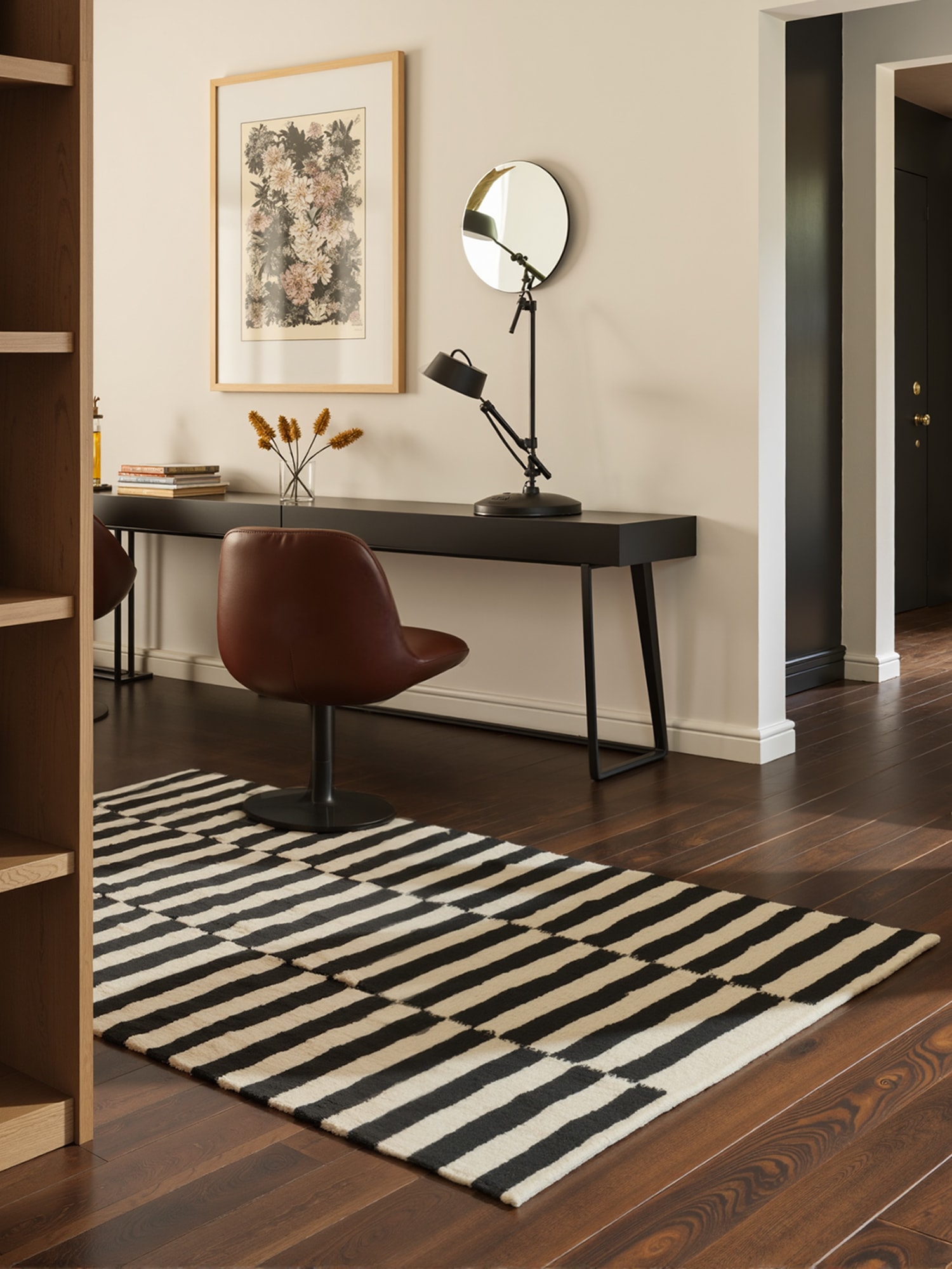 HANSE Home Wollteppich »Donna, schwarz-weiss«, rechteckig, 5 mm Höhe, Handgewebt, Wolle, Natur, Läufer, Wohnzimmer, Schlafzimmer, Streifen