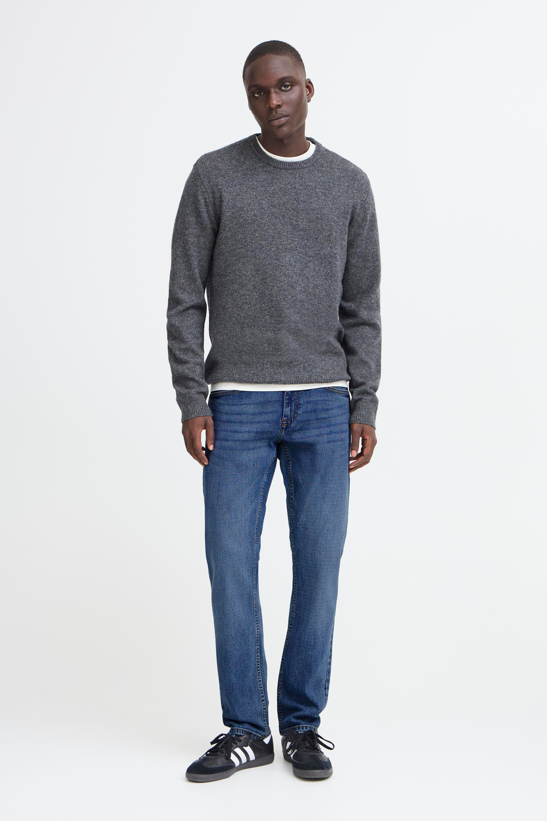 Regular-fit-Jeans BLEND "BHTWISTER PP NOOS", Herren, Gr. 32, Länge 34, blau (denim middle blau), Denim/Jeans, Obermaterial: 98% Baumwolle, 2% Elasthan, Abriebeffekte, regular fit knöchellang, Jeans 9