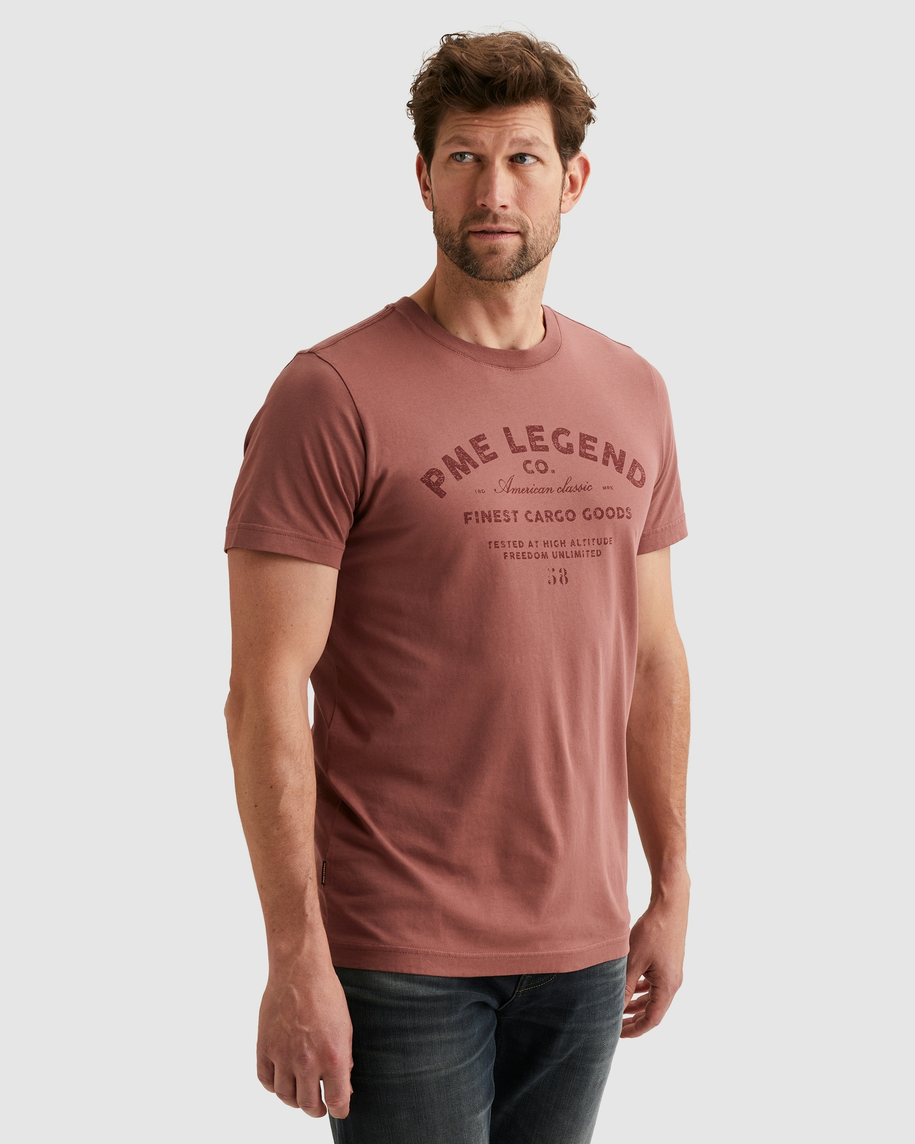 PME LEGEND T-Shirt "Short Sleeve Play Single Jersey Graphic" aus reiner Baumwolle, Rundhals