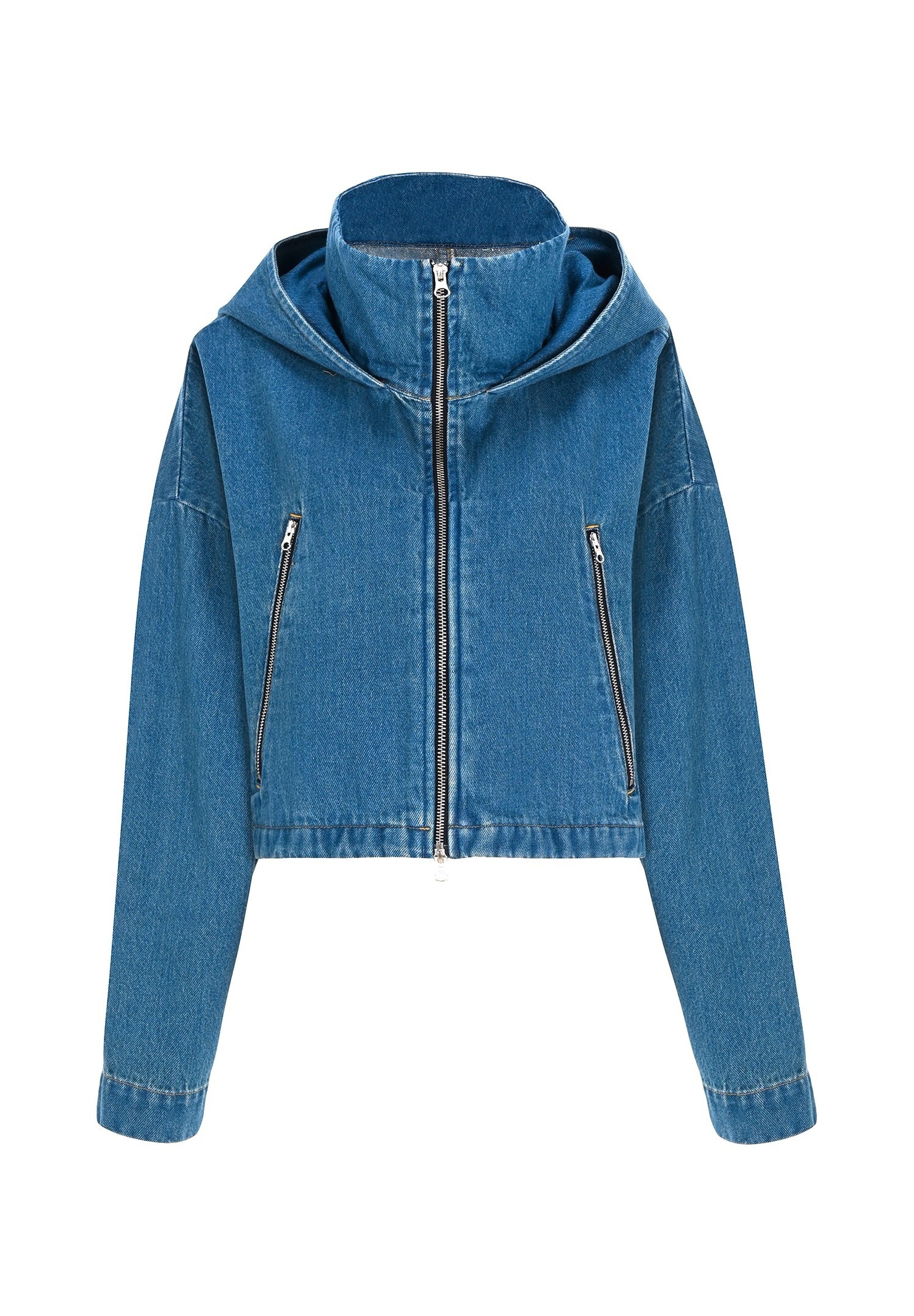 Thumbnail - freshlions Jeansjacke "Juliana" 1 Stk. tlg. im kuscheligen Design mit Kapuze