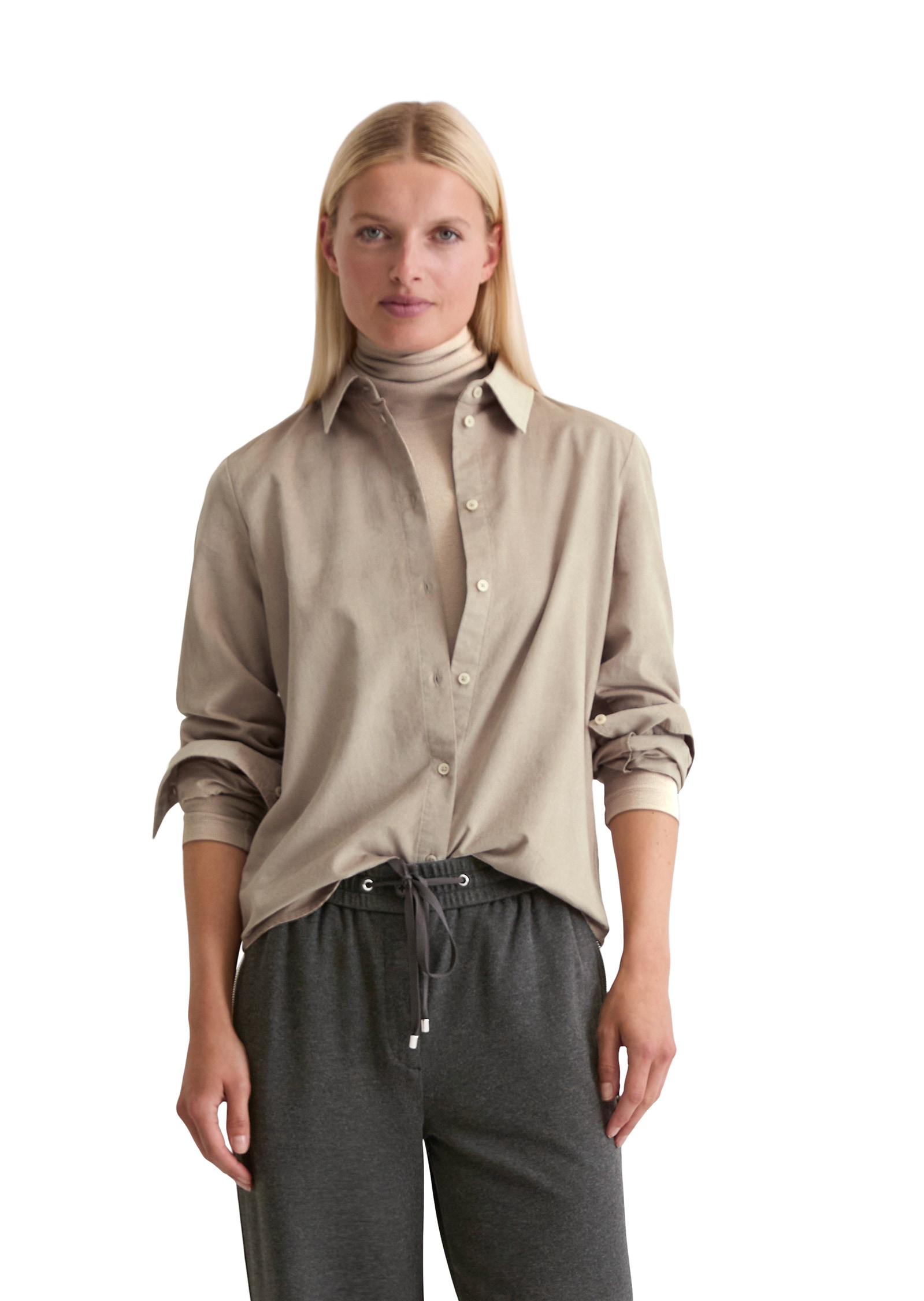 Marc OPolo Langarmbluse "aus Organic-Cotton-Viskose-Mix" günstig online kaufen
