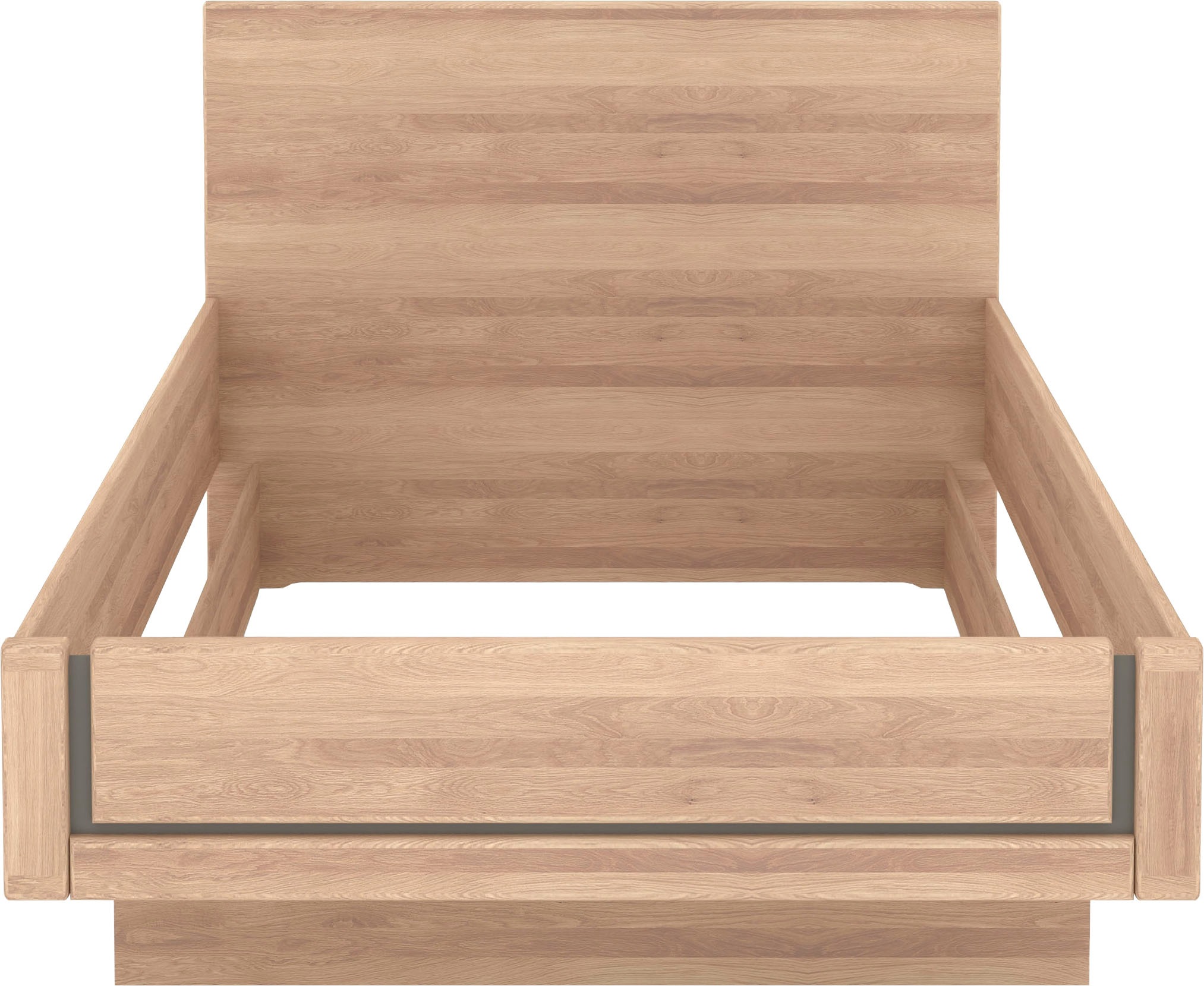 Musterring Holzbett »Sorrent, Bettgestell, Bettrahmen, teilmassiv Eiche«, (MADE IN GERMANY), Eiche teilmassiv, Liegehöhenverstellung, in schwebender Optik