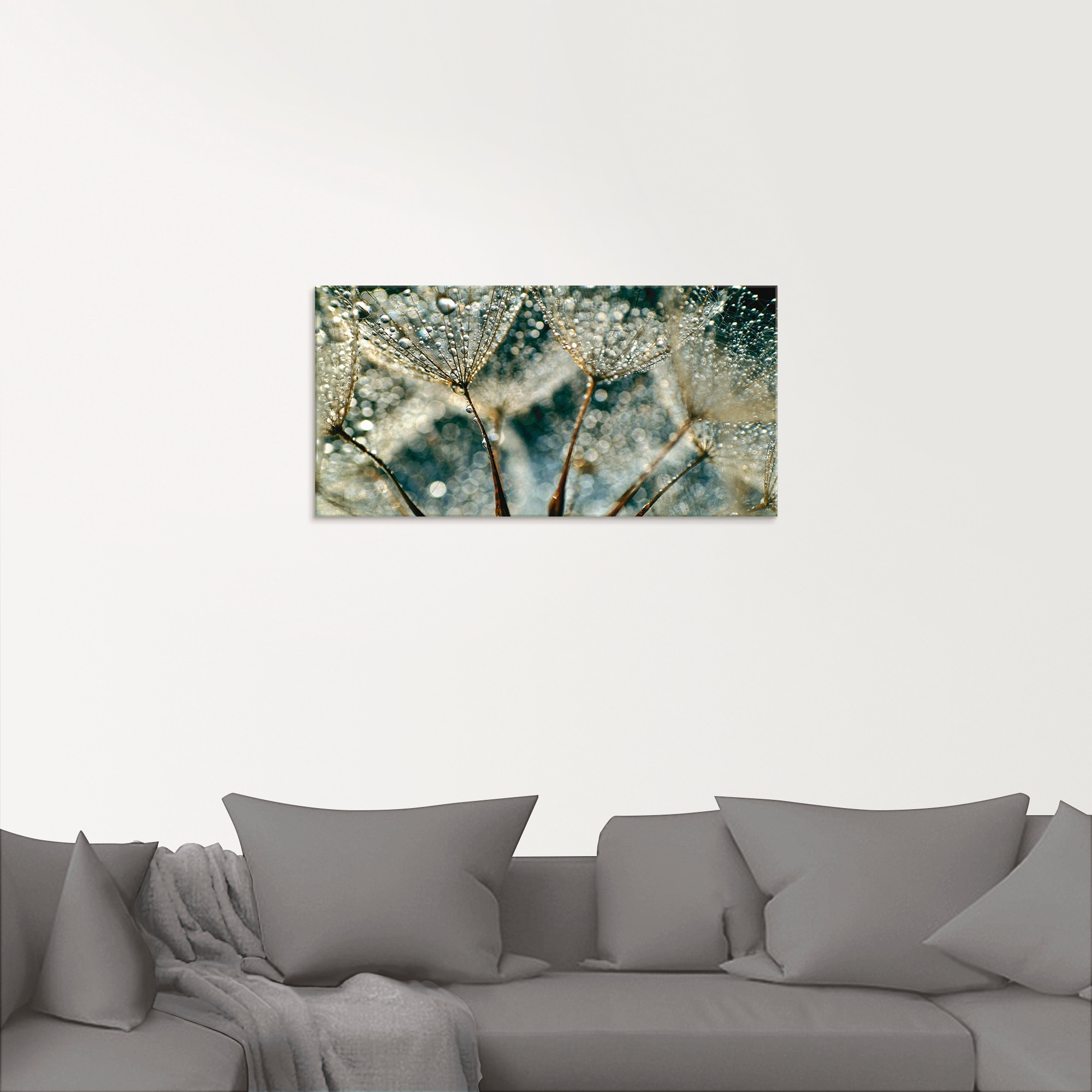 Artland Glasbild »Pusteblume Regenschauer«, Blumen, (1 St.), in verschiedenen Größen