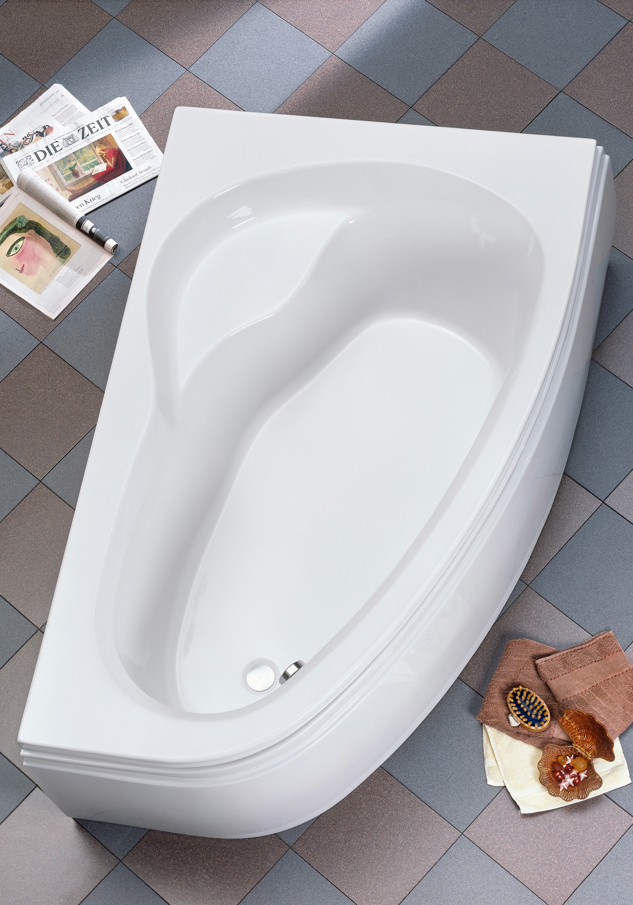 Badewanne OTTOFOND, B:110cm H:61cm L:175cm T:110cm, weiß, Sanitäracryl, Badewannen, "Loredana", mit Wannenträger