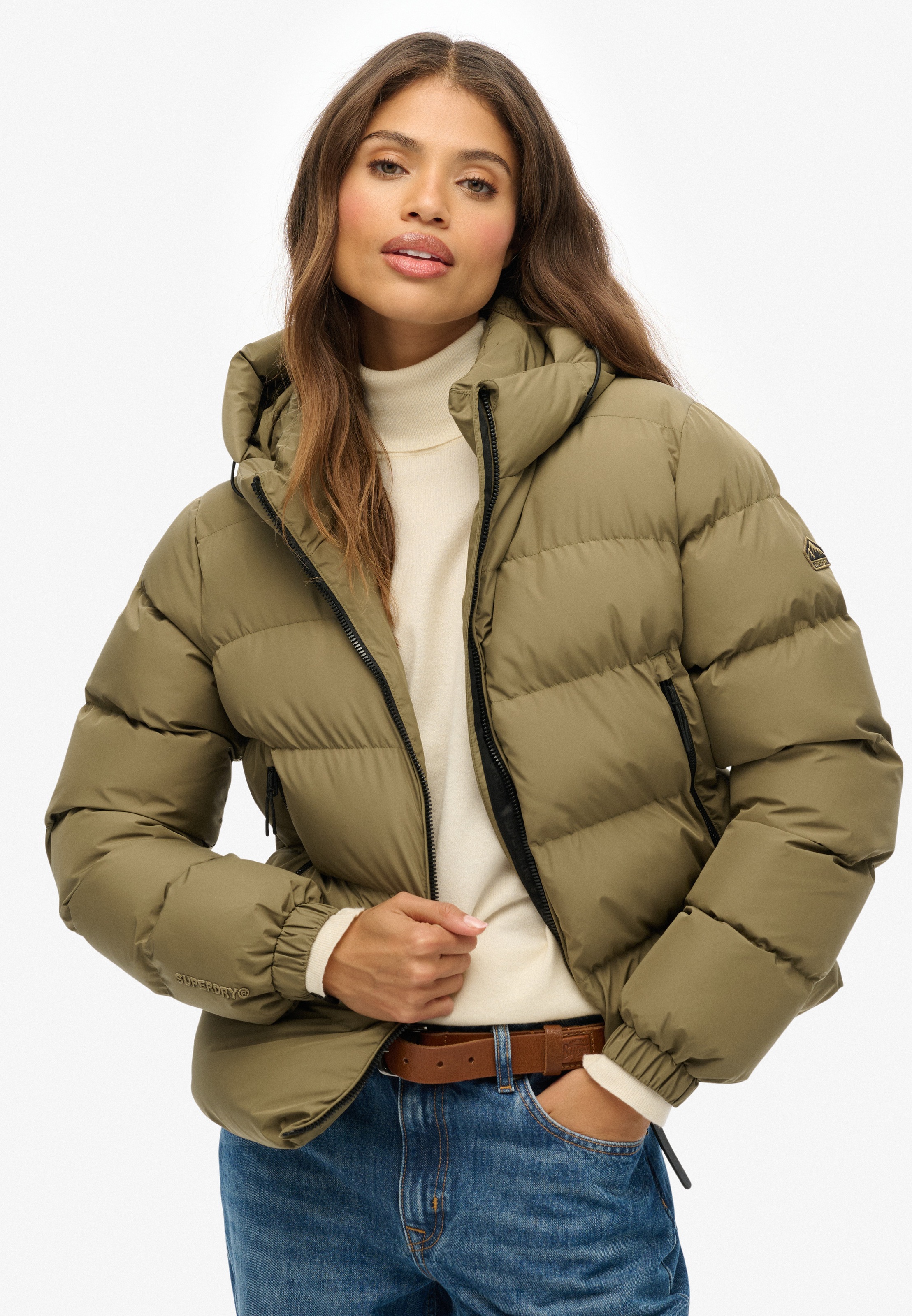 Superdry Steppjacke "HOODED SPORTS PUFFER JACKET" mit Kapuze Kunstfaser, re günstig online kaufen