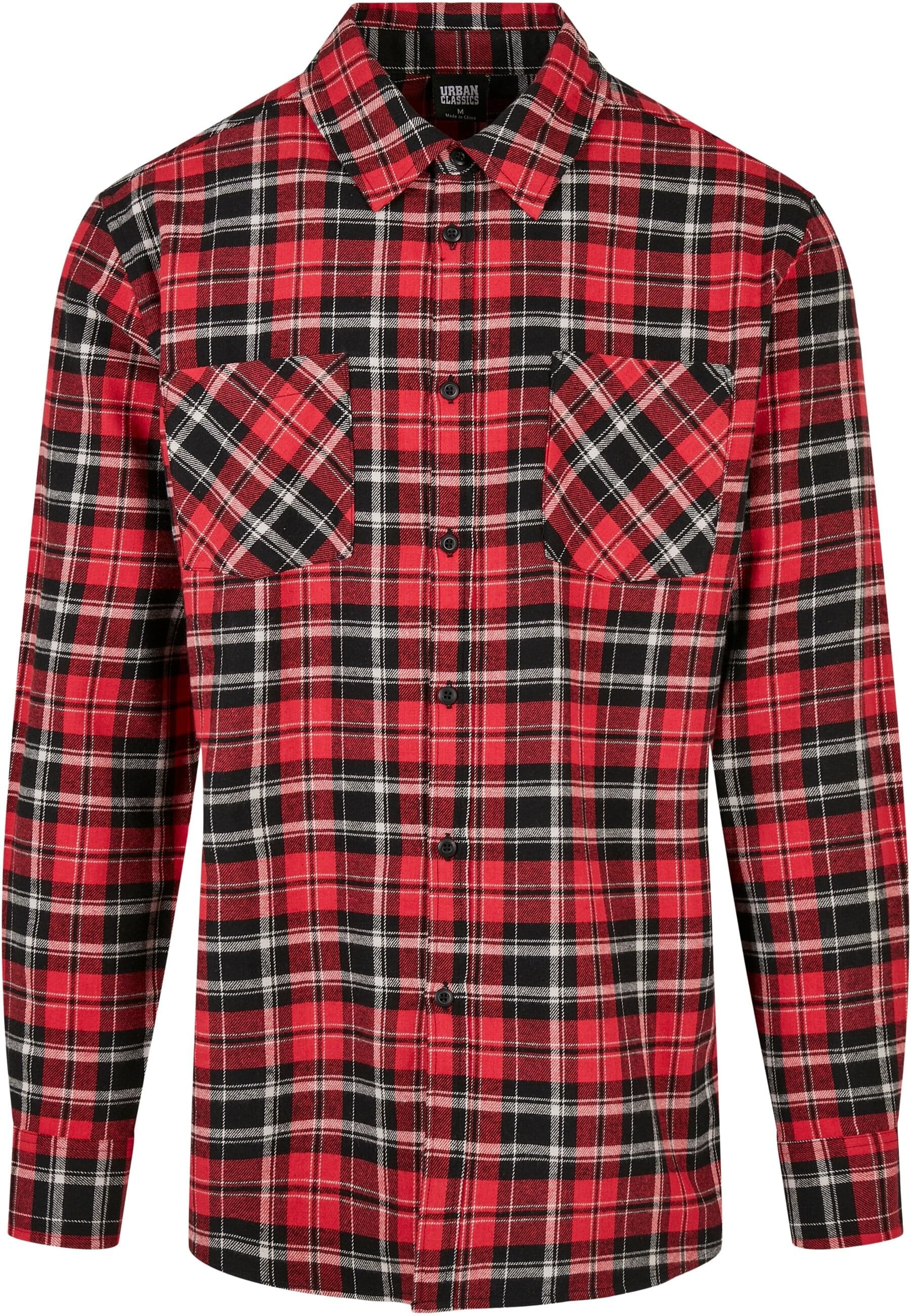 URBAN CLASSICS Langarmhemd "Urban Classics Herren Checked Roots Shirt", (1 tlg.)