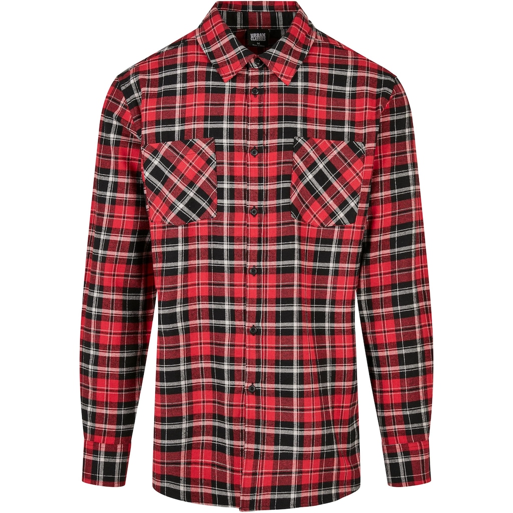 URBAN CLASSICS Langarmhemd »Urban Classics Herren Checked Roots Shirt«, (1 tlg.)