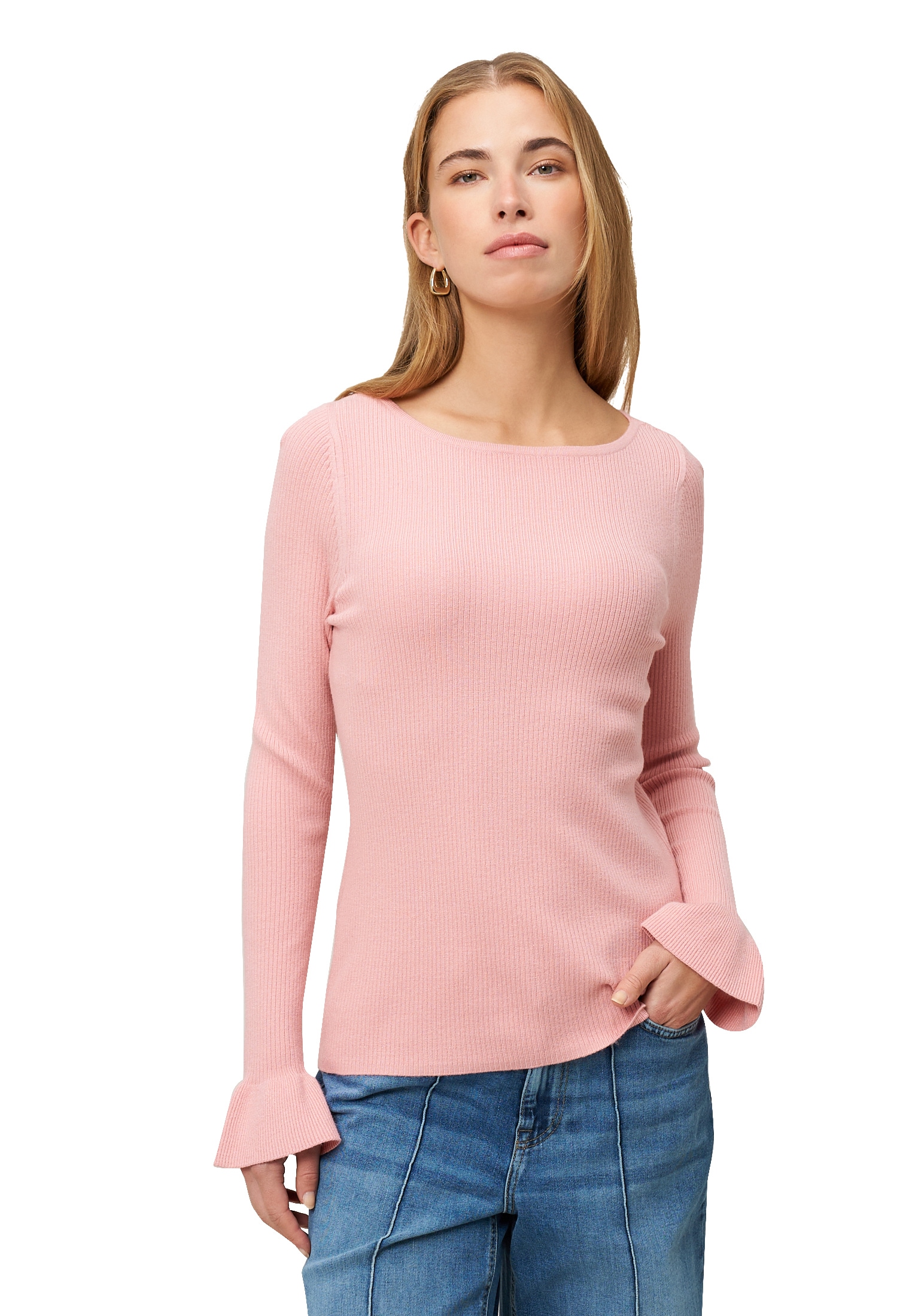 Zero Strickpullover "Damen mit Volants am Ärmel" 1 Stk. günstig online kaufen