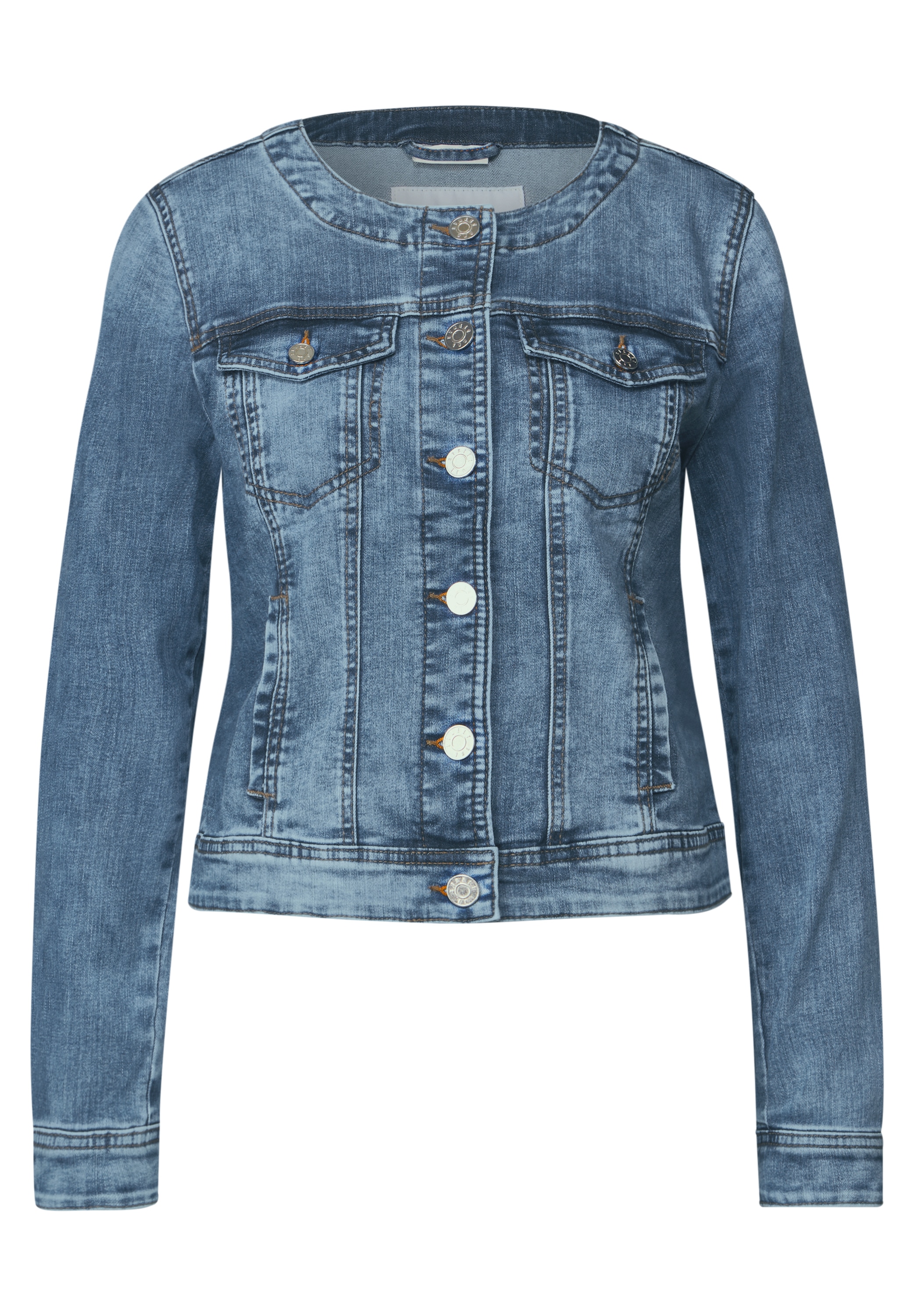 STREET ONE Jeansjacke, ohne Kapuze, mit Rundhalsausschnitt