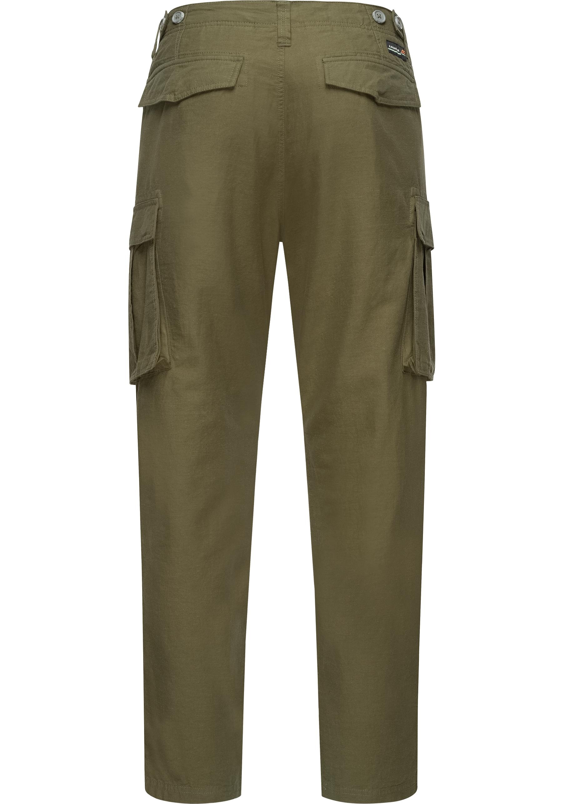 Ragwear Leinenhose »Merly Long Linen«, (1 tlg.), Modische lange Cargo-Hose