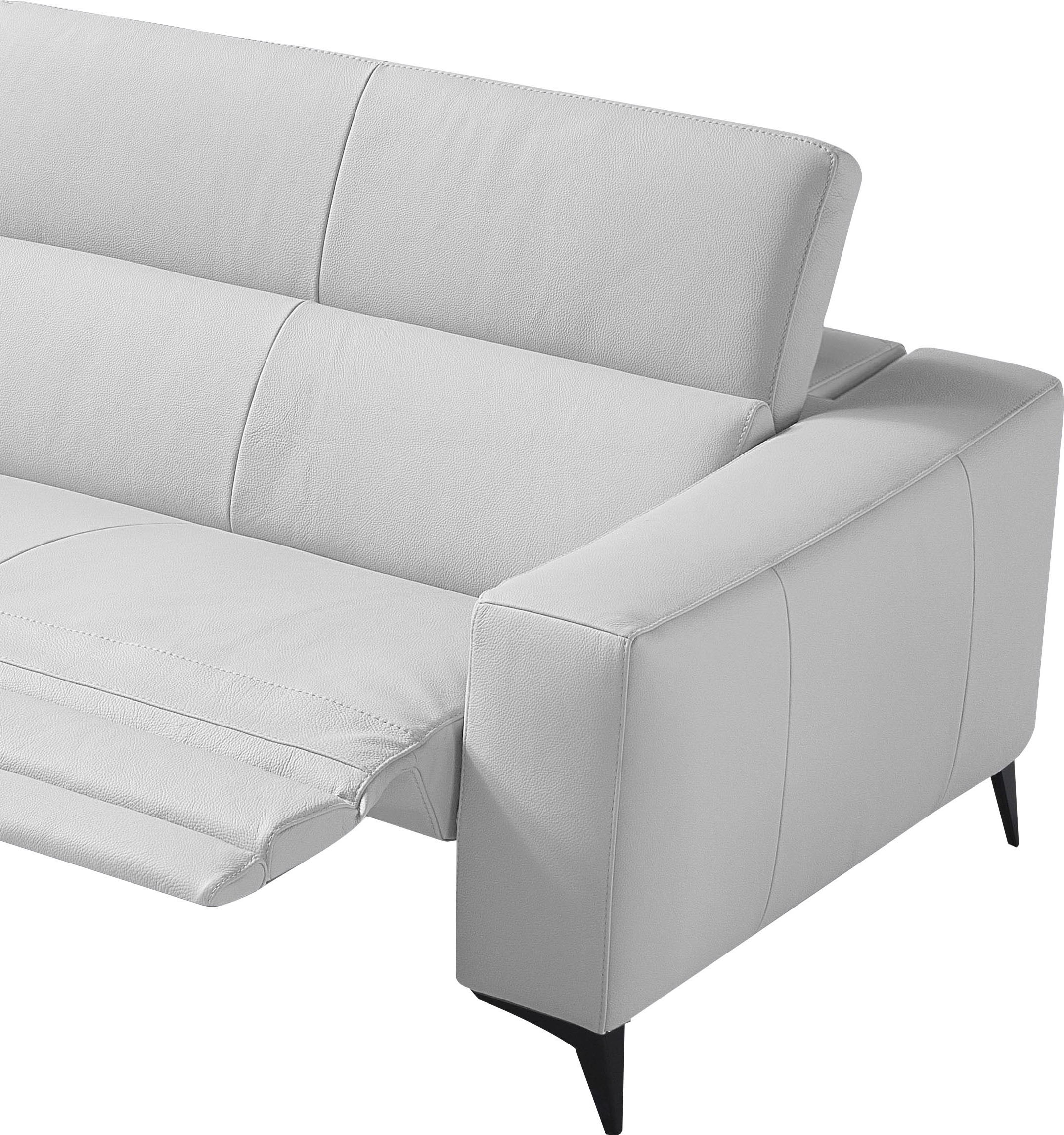 Egoitaliano Ecksofa "Edith, Designsofa mit hohem Sitzkomfort, Breite 269cm, L-Form" inkl. elektrischer Relaxfunktion und manuell verstellbaren Kopfteilen